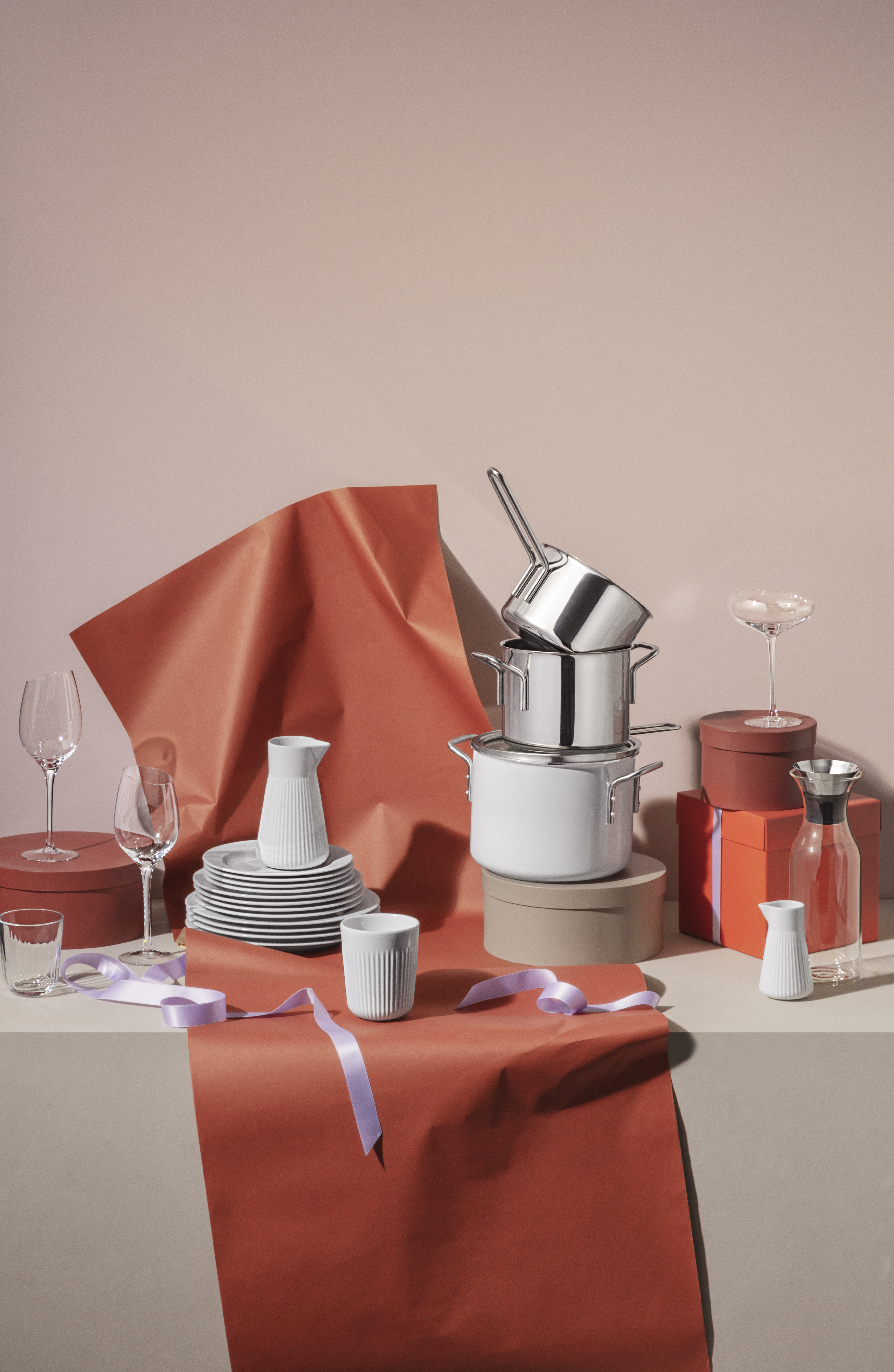 White line pot - 4.8 l - ceramic Slip-Let® non-stick