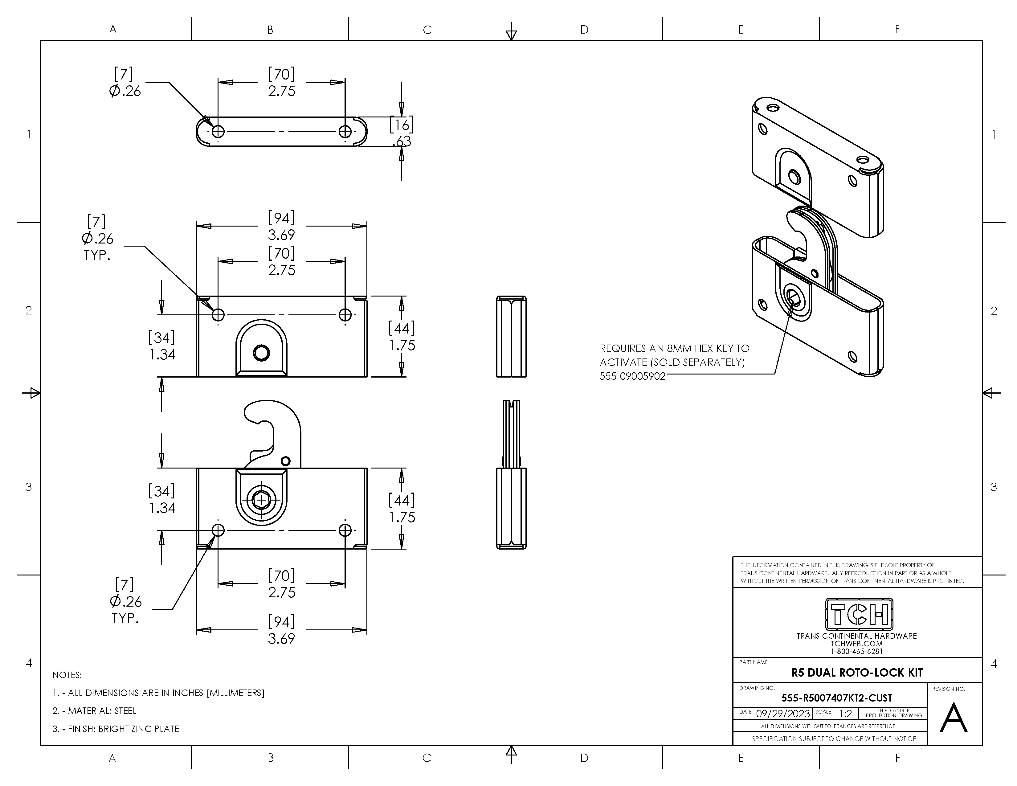 thumbnail image 2 of Southco Heavy Duty Roto Lock Kit - Concealed Panel Fastening Draw Latch For Secure Sealing 2 of 14