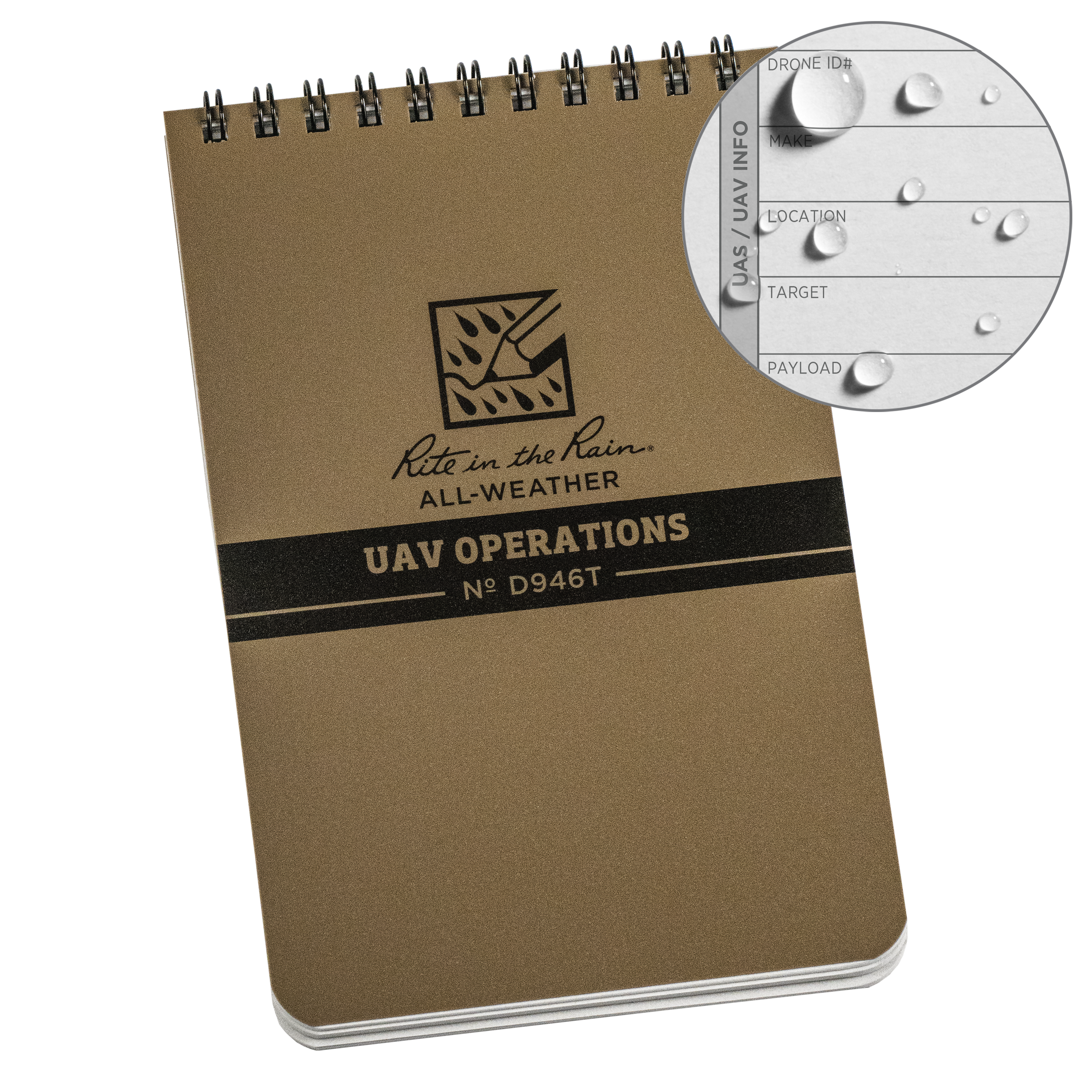 Rite in the Rain D946T tan UAV Operations Notebook