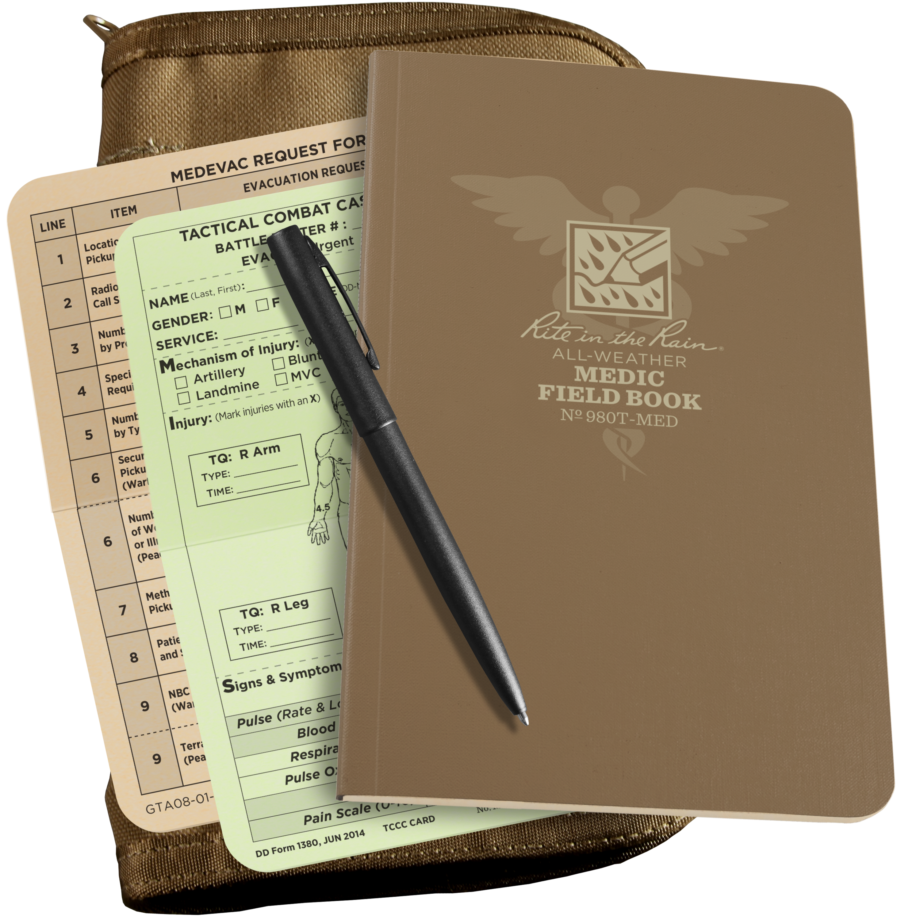 Rite in the Rain 980T-MED-KITL Prolonged Casualty Care Medic Field Book Kit in tan