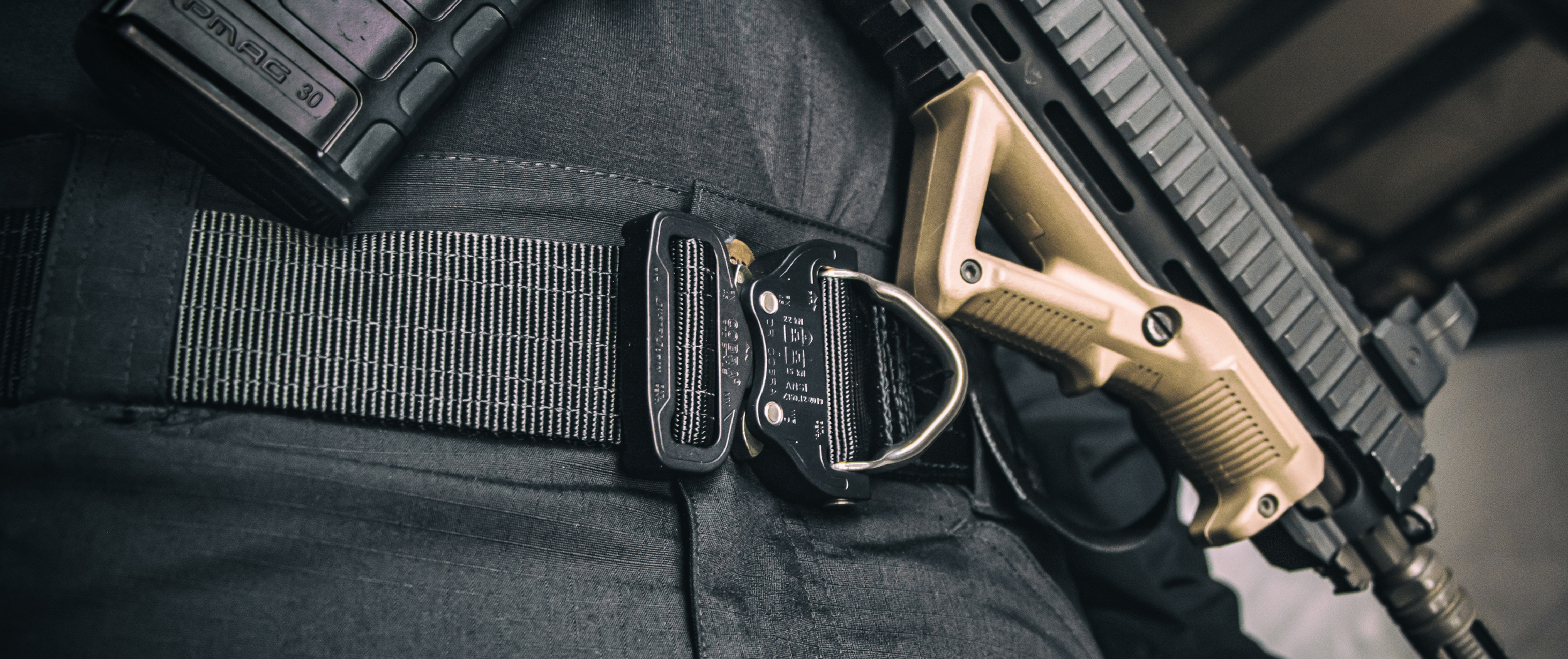 Someone wearing a cobra pro tactical belt