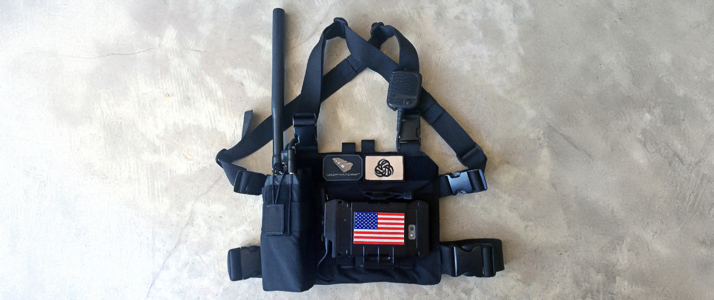 Image of the chest rig set up with advanced gear
