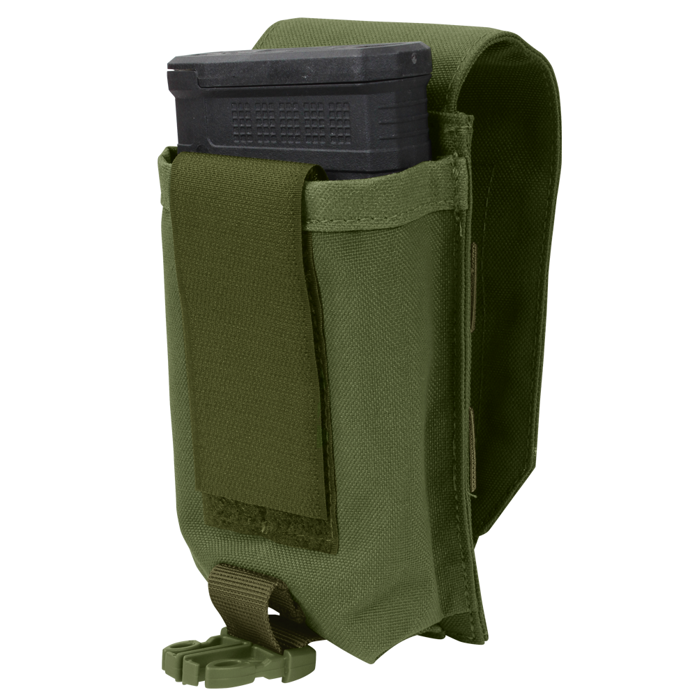 Image of an M14-size mag inside the universal mag pouch
