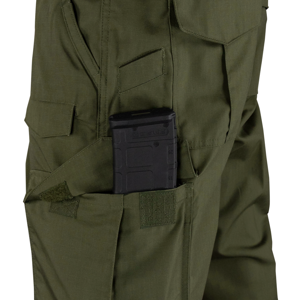 image of sentinel pants cargo pocket with a m4 magazine