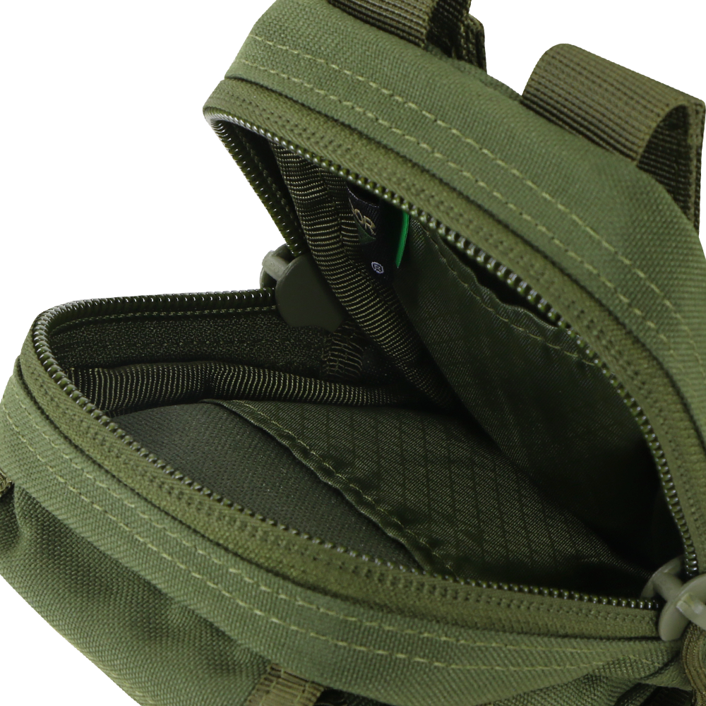Image of the main compartment of the gadget pouch opened up