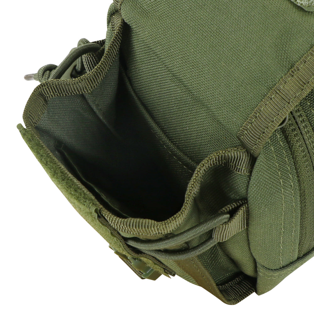 opened up secondary compartment for the gadget pouch