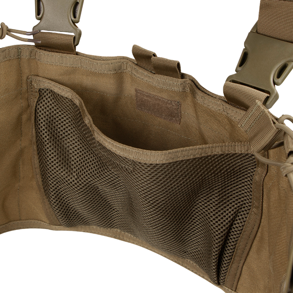 close up image of 6 mag pouches on chest rig