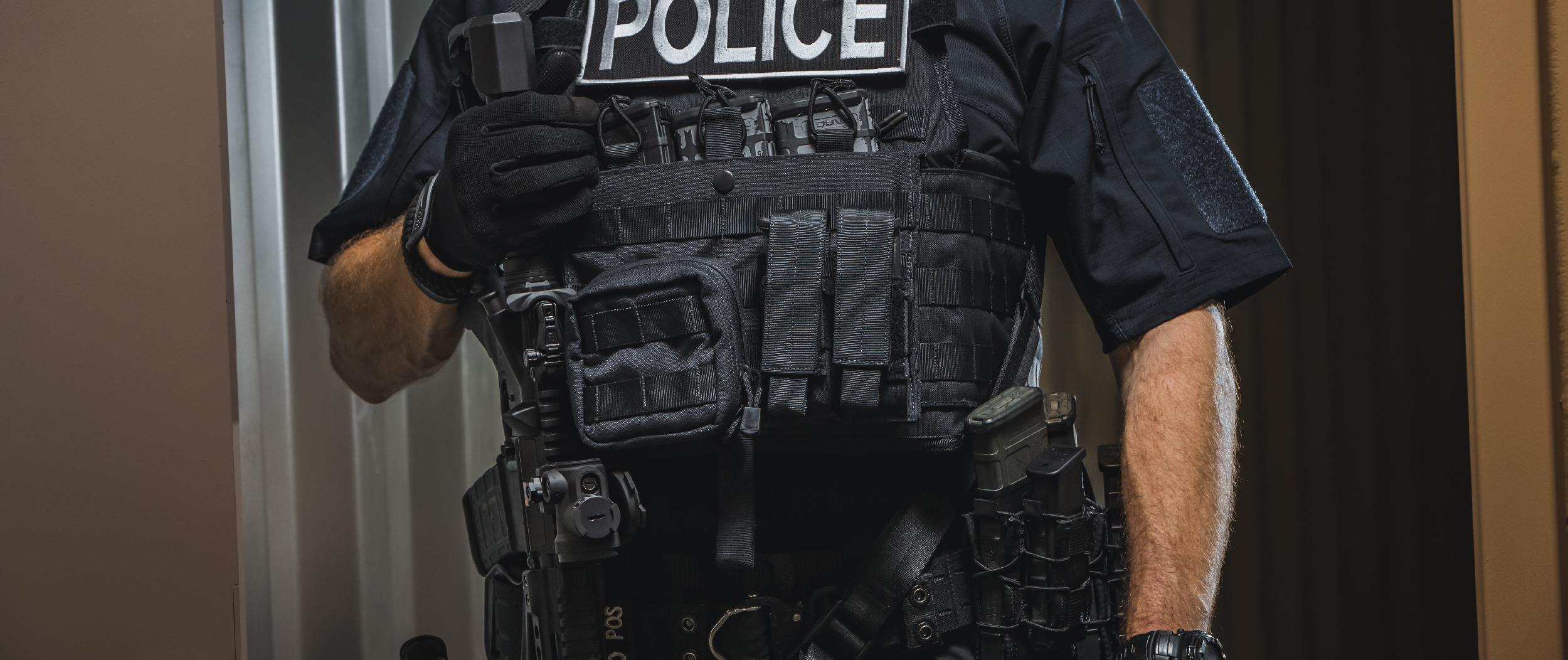 image of a double pistol mag pouch on a plate carrier