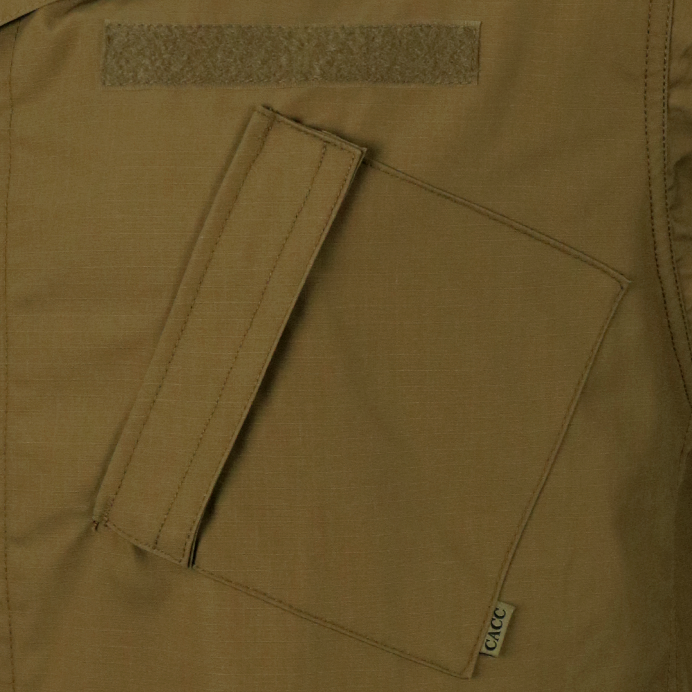 close up of one of the chest pockets on the shirt pocket