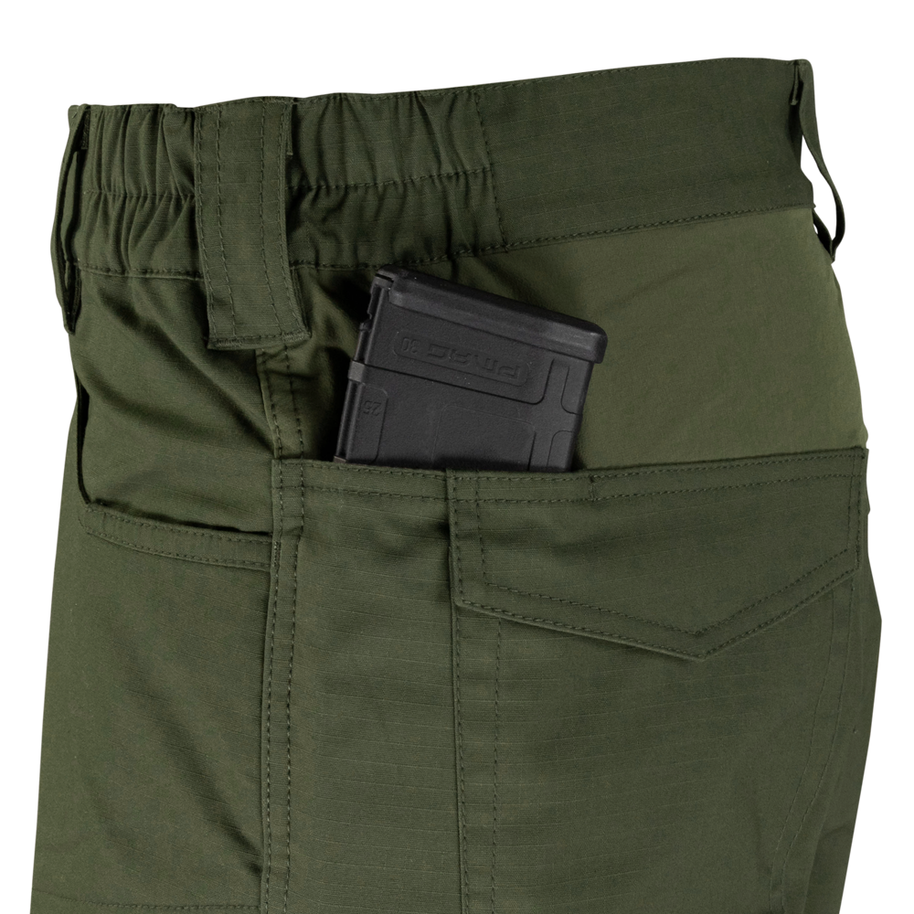 Image of elastic and hidden pocket with the ability to hold a phone or 5.56 magazine