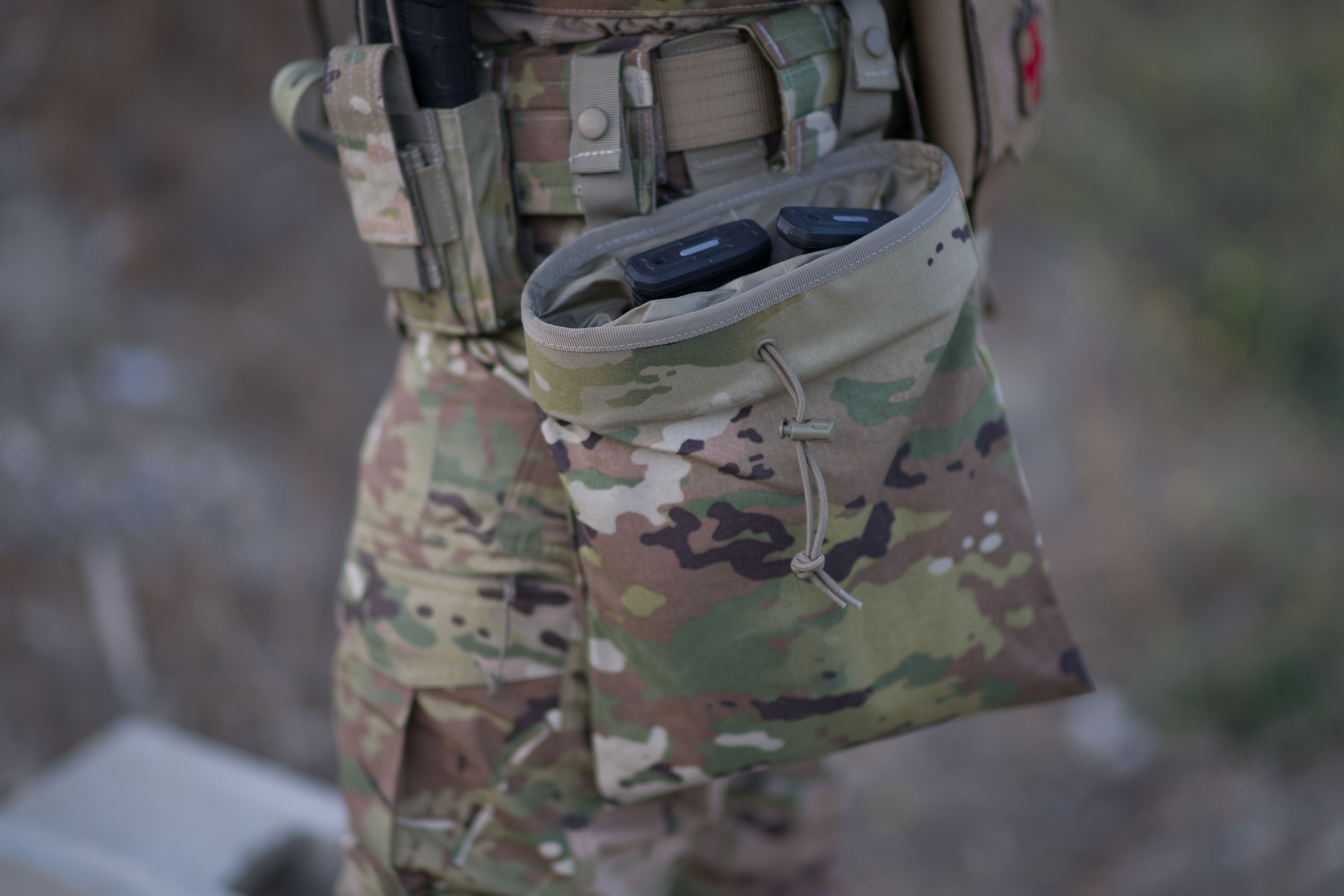 image of the mag dump pouch with a couple of magazines inside