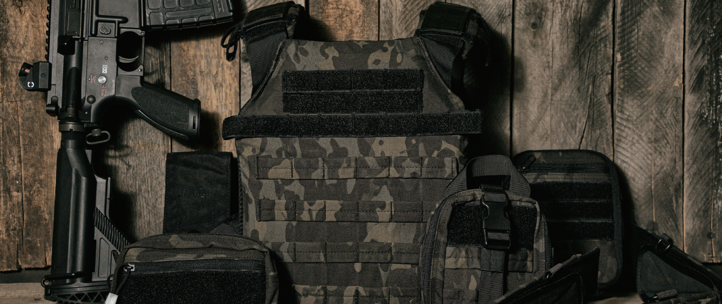 Image of a multicam black sentry with a rifle