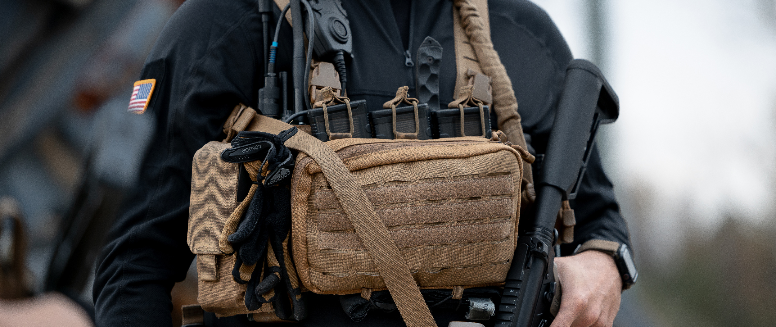 Image close-up of the lcs harness built out