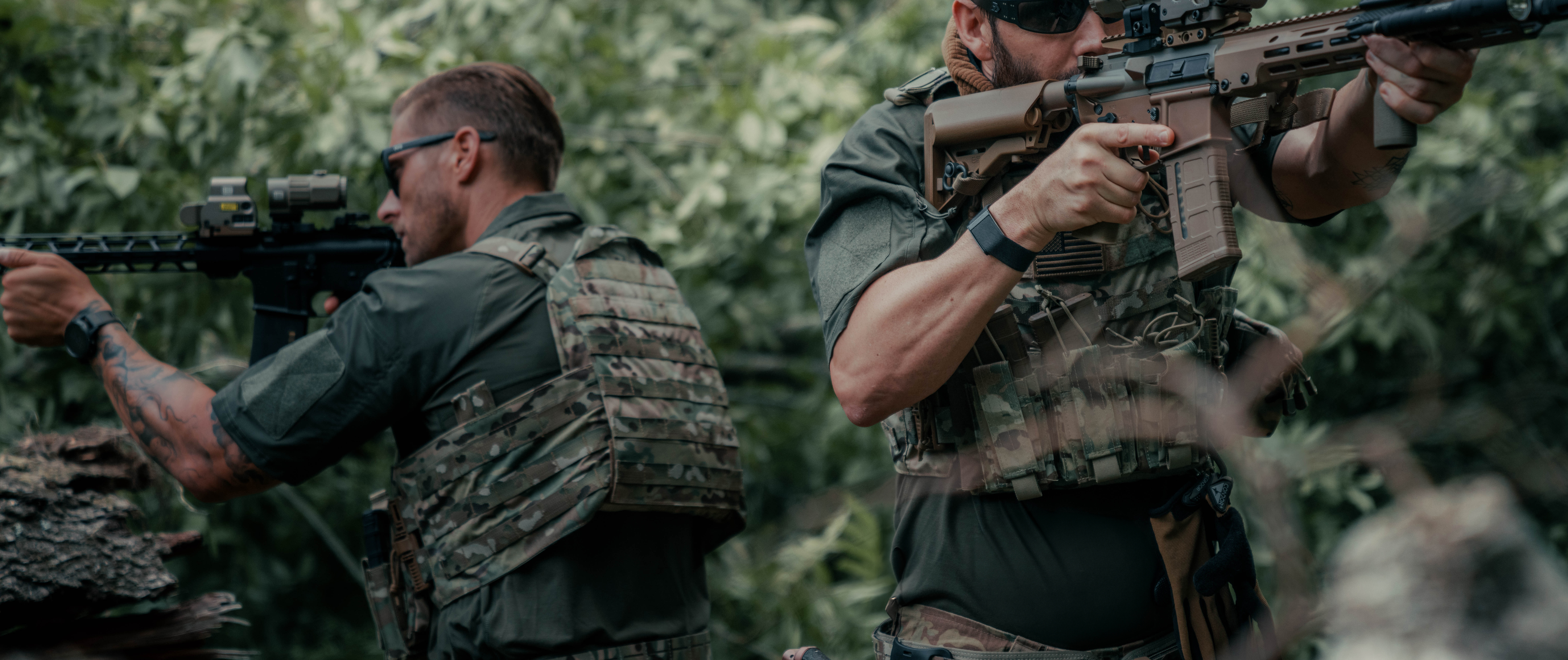 image of two people in kit wearing the short sleeve combat shirt