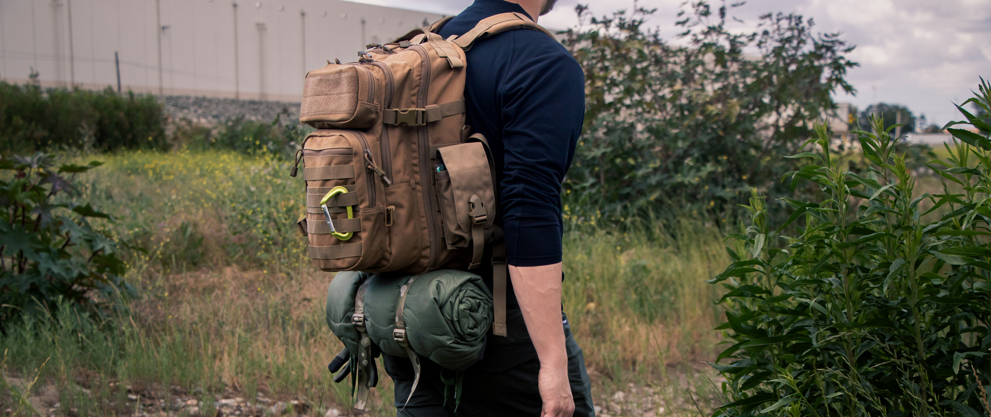 Image of a person using the gen 2 compact assault pack for hiking or bushcraft