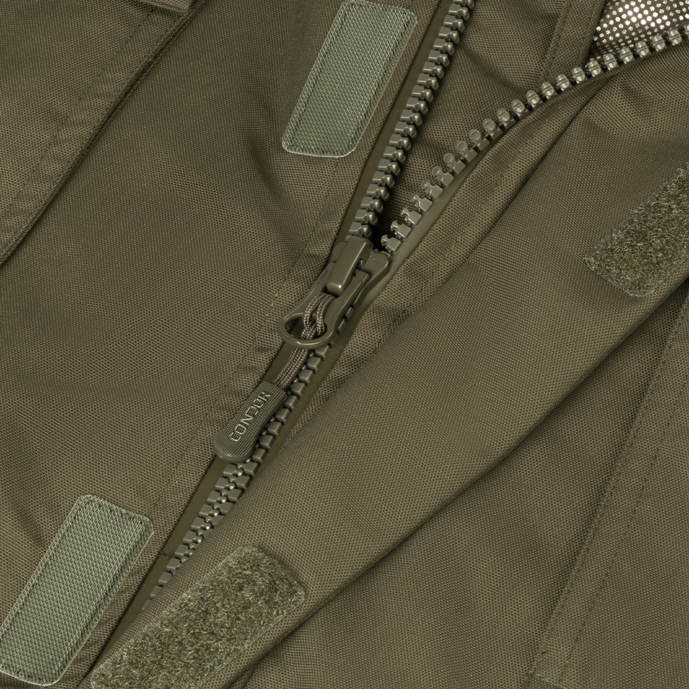 Image of the waterproof parka opened up showing the reflective thermal layer