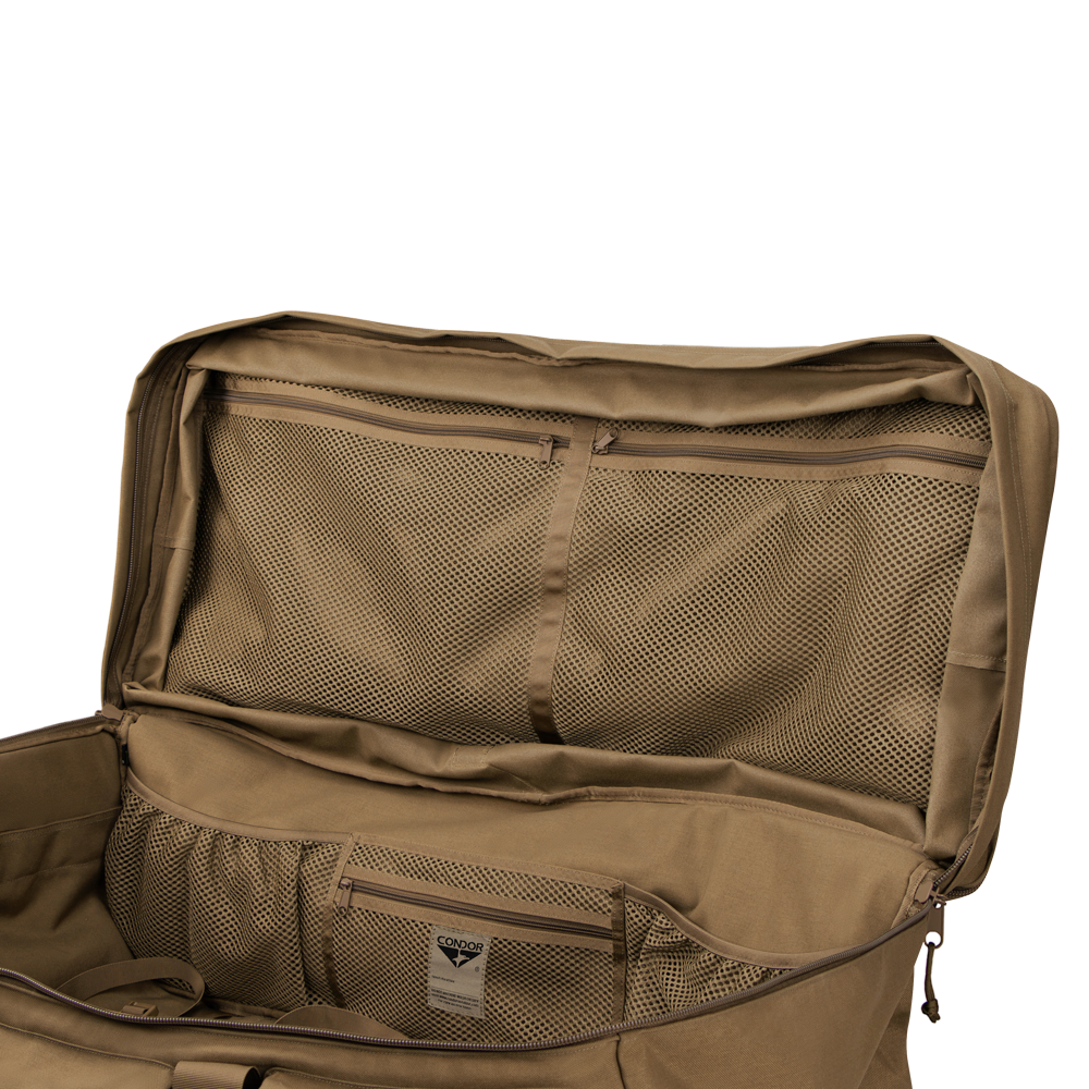 Image showing our rolling tactical duffle bag's main compartment
