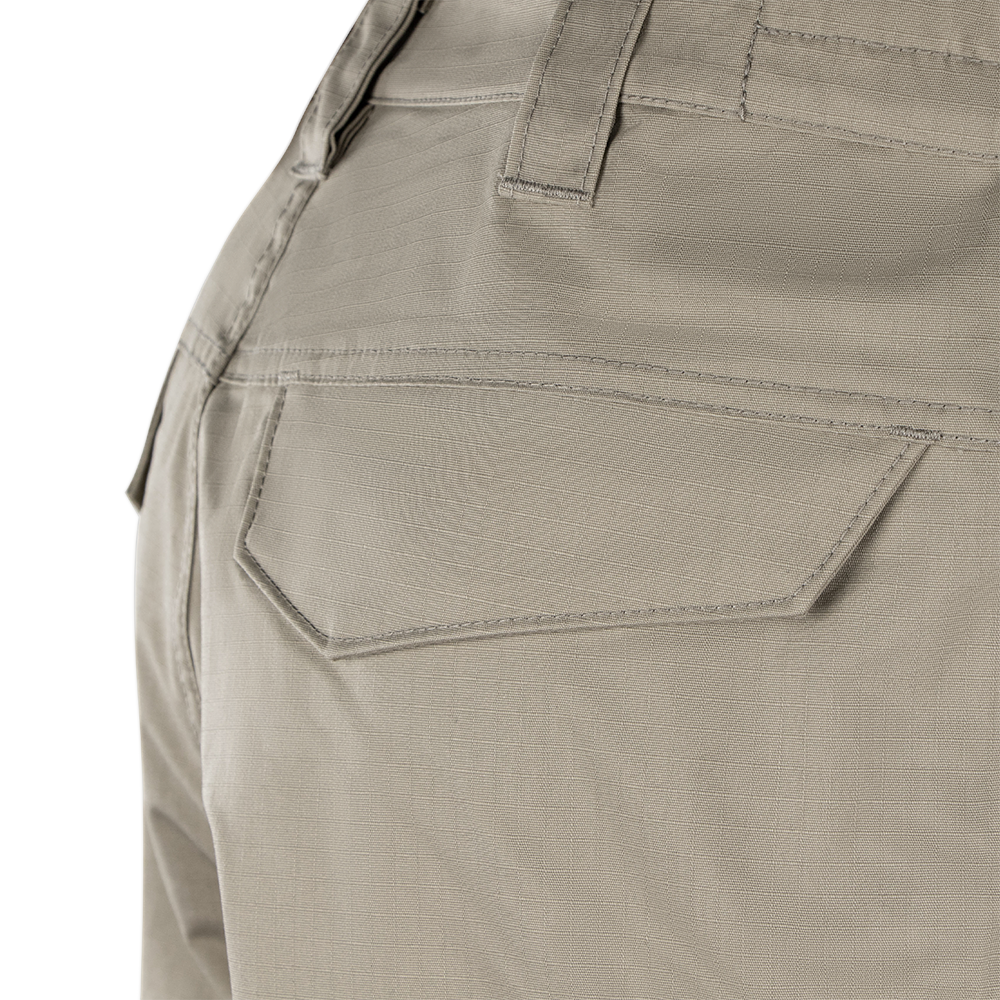 close up image of the rear pocket on the scout tactical shorts