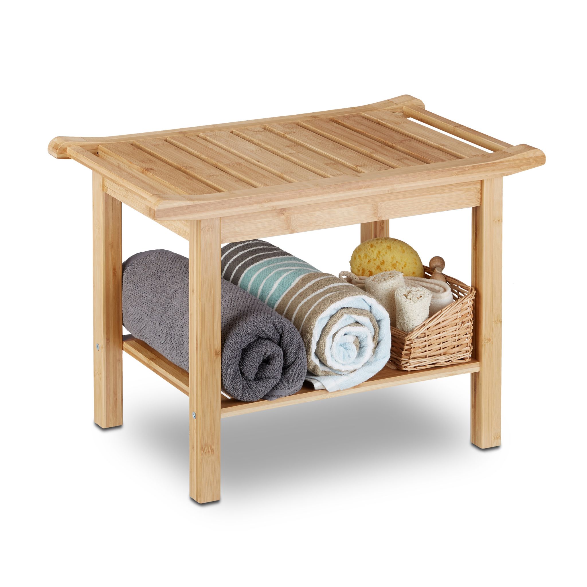 Badezimmer Bank Bambus Hellbraun