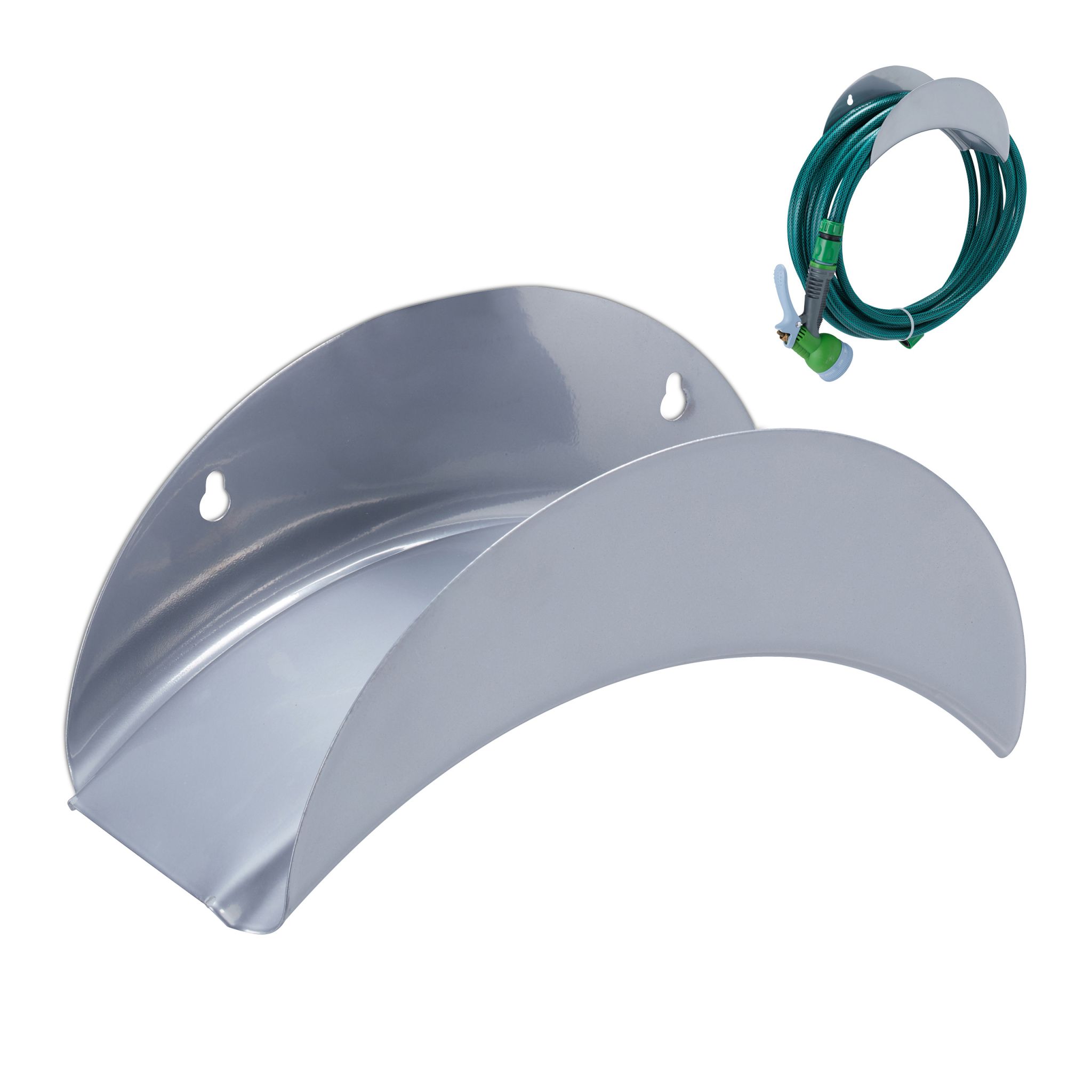 Metall Schlauchhalter für die Wand Grau