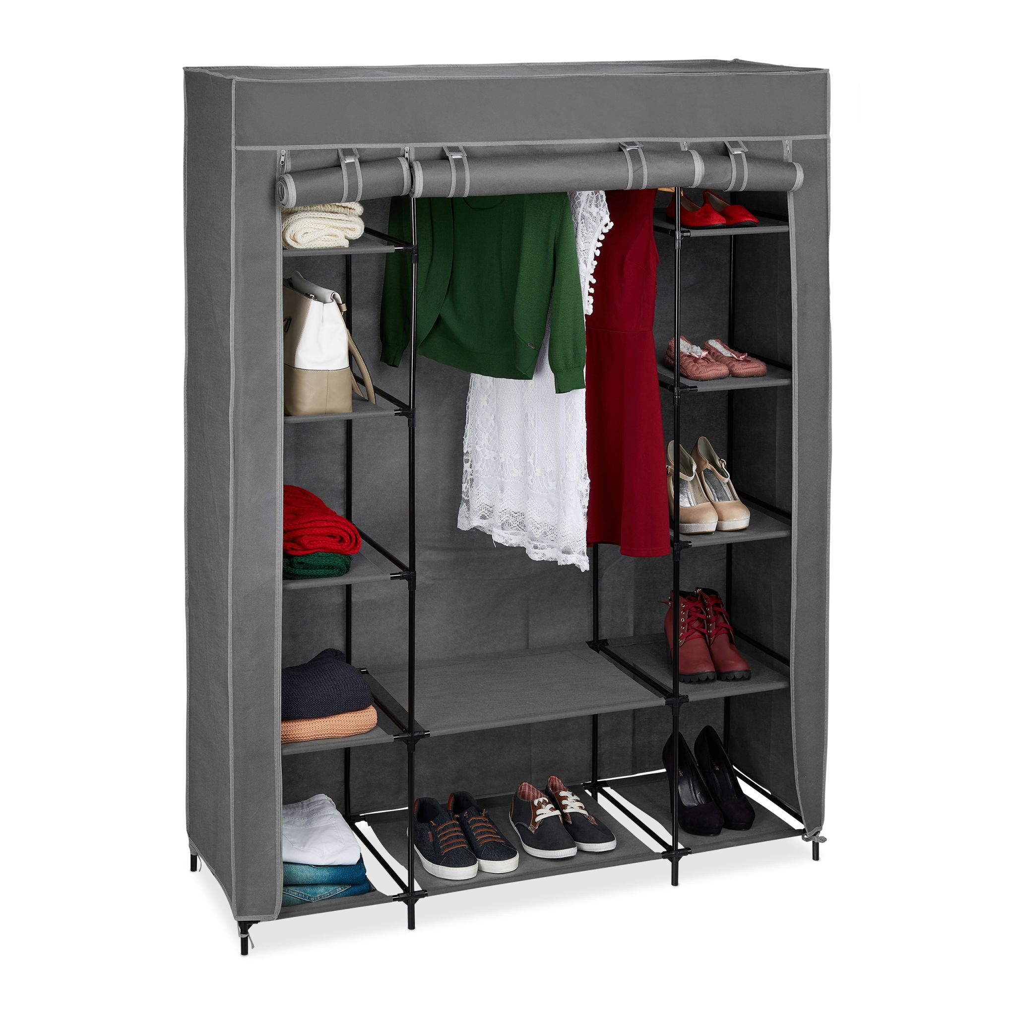 Stoffschrank XXL Grau