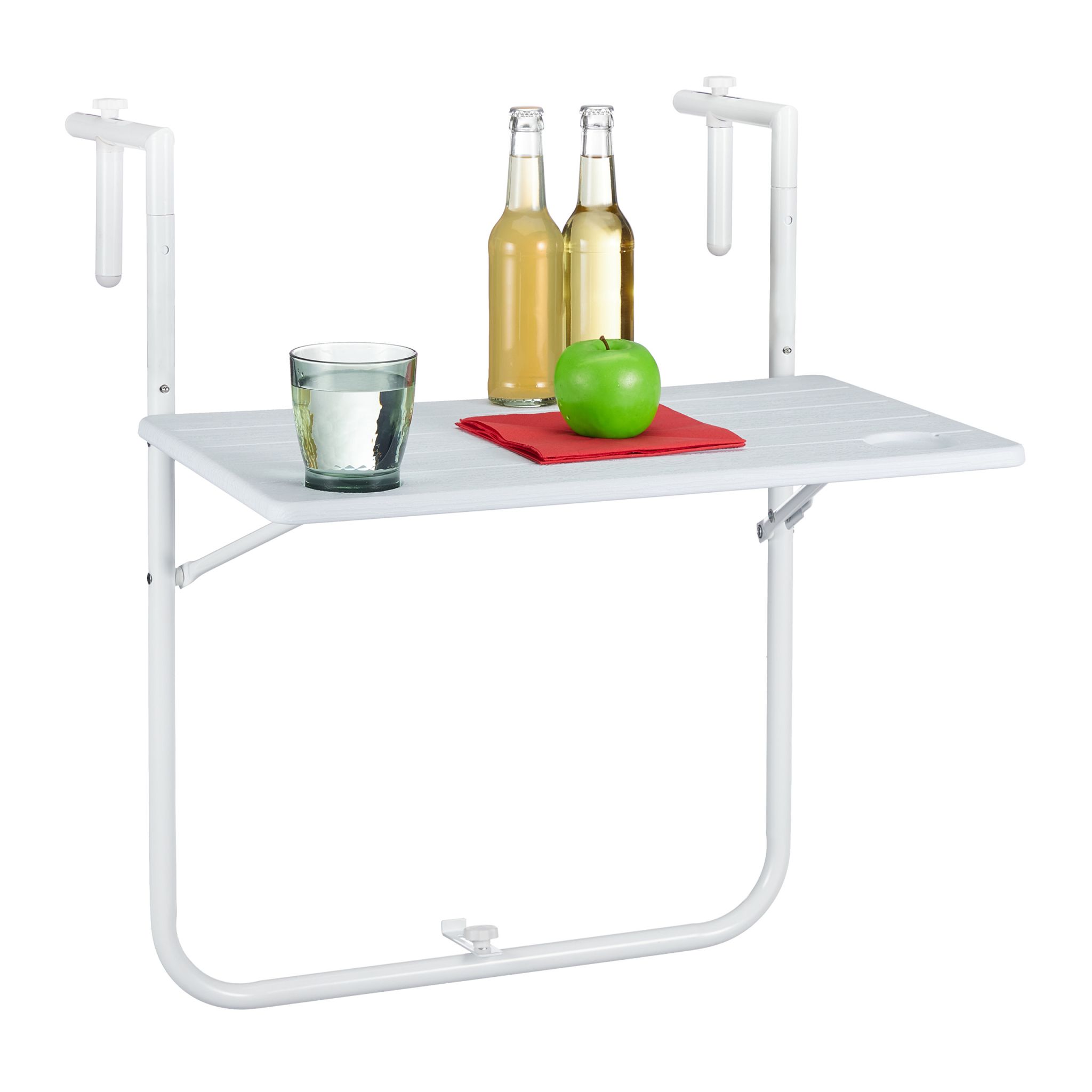 Balkon Hängetisch Holzoptik Weiss
