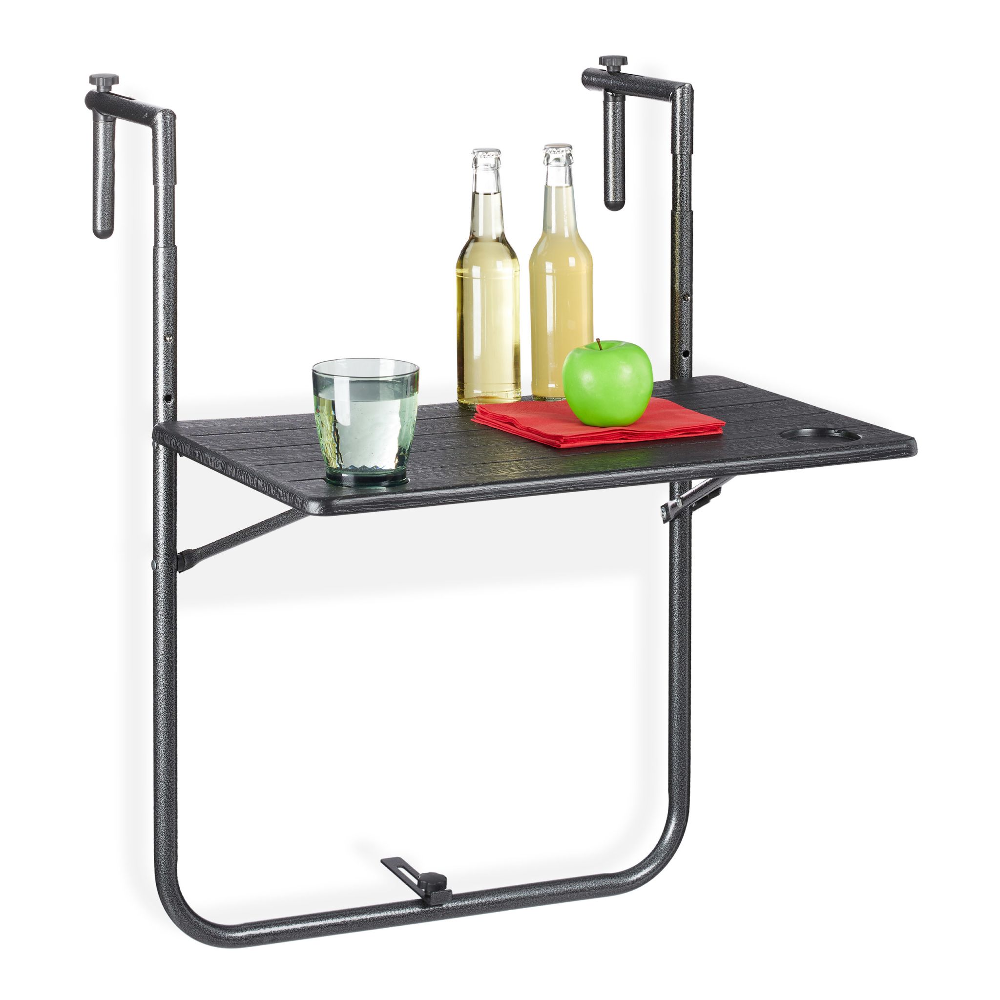 Balkonhängetisch klappbar Schwarz
