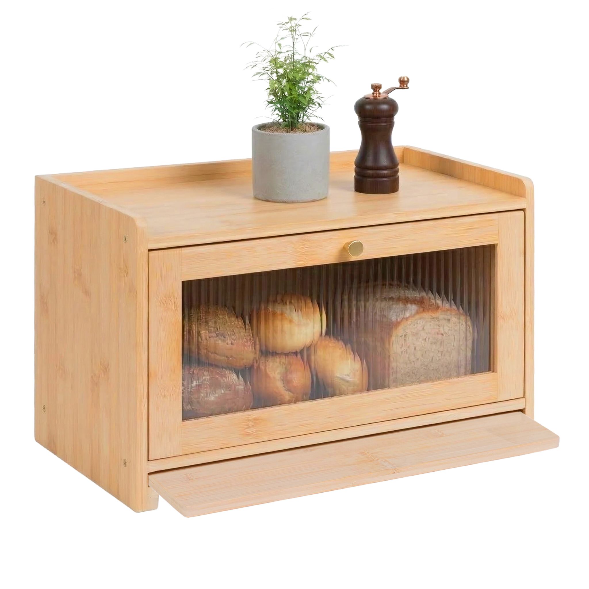 Brotkasten mit Schneidebrett Hellbraun