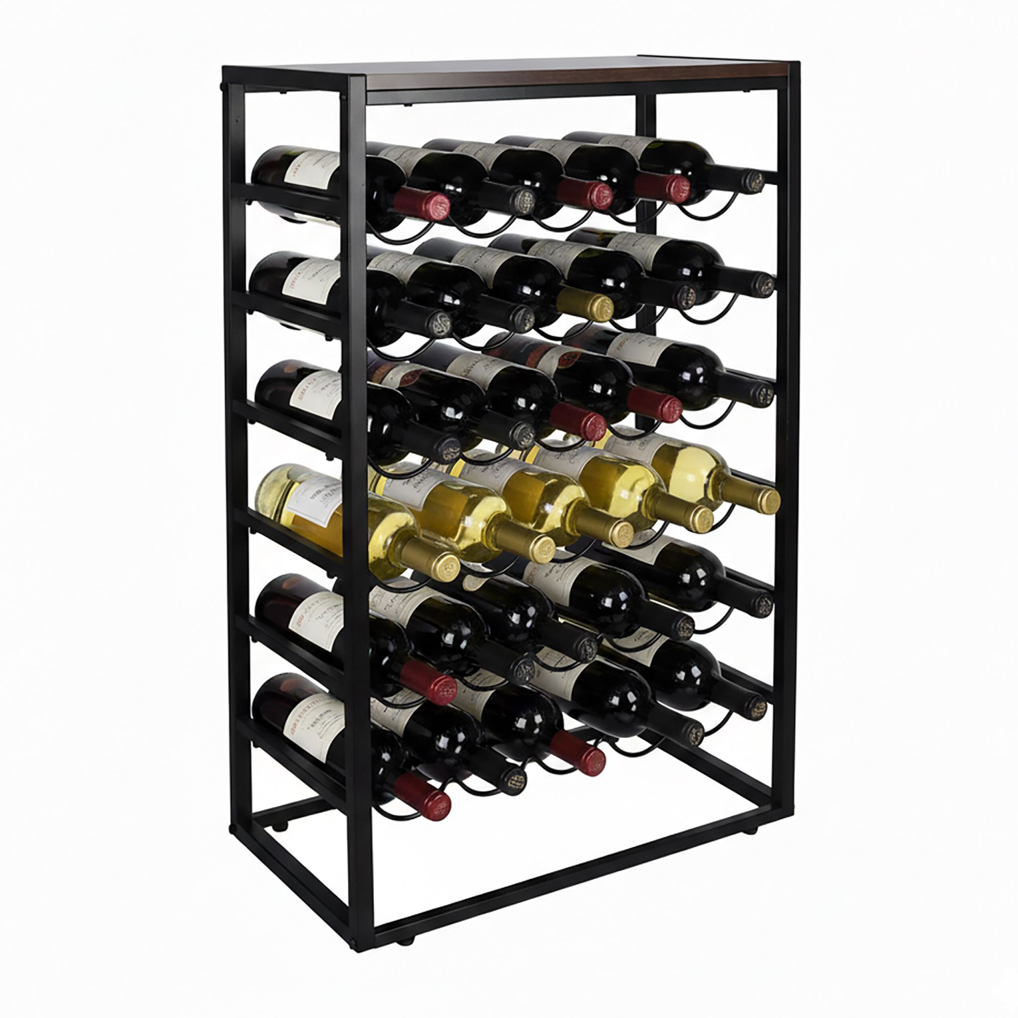 Weinregal für 30 Flaschen Dunkelbraun-Schwarz
