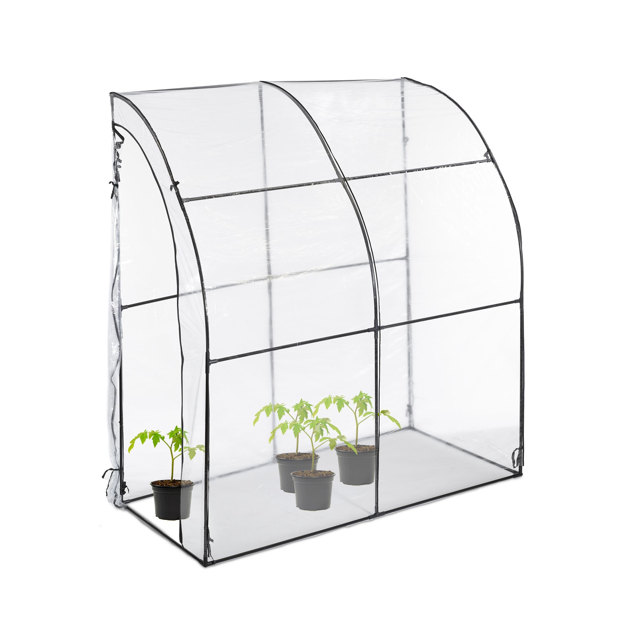 Begehbares Tomatengewächshaus mit Folie Schwarz-Transparent