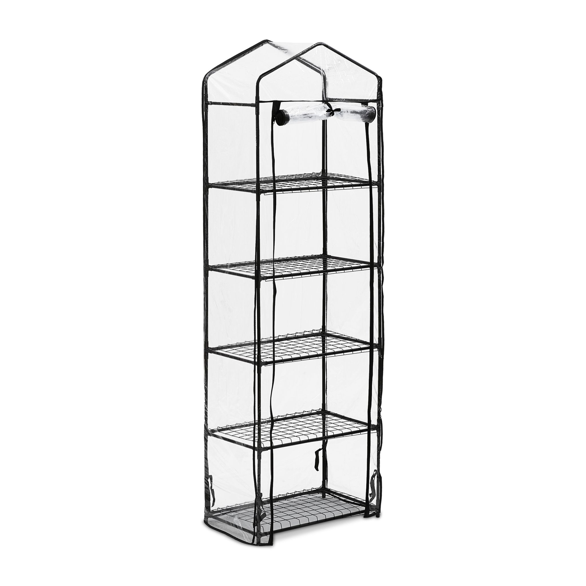 Balkon Gewächshaus mit PVC-Folie Schwarz-Transparent