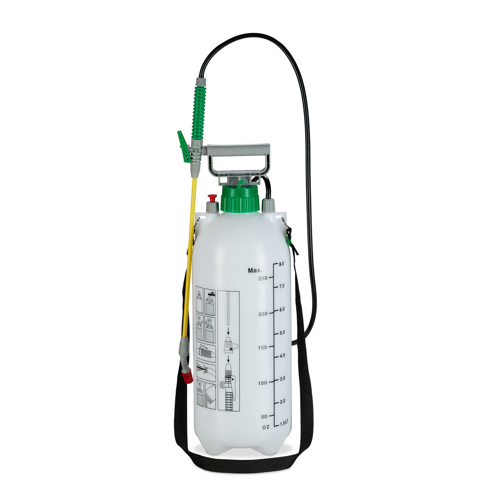 Drucksprüher 8 Liter Weiss-Gelb-Grün
