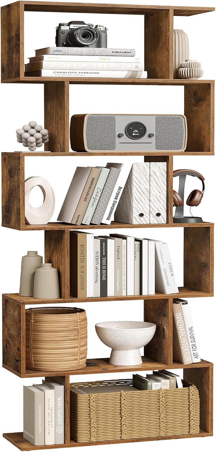 Bücherregal mit 6 Ebenen vintagebraun