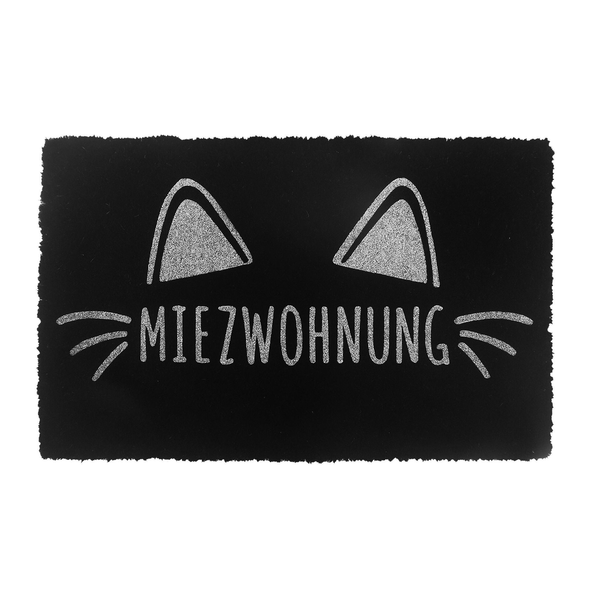 Kokos Fussmatte Tiere 60x40cm Weiss-Schwarz