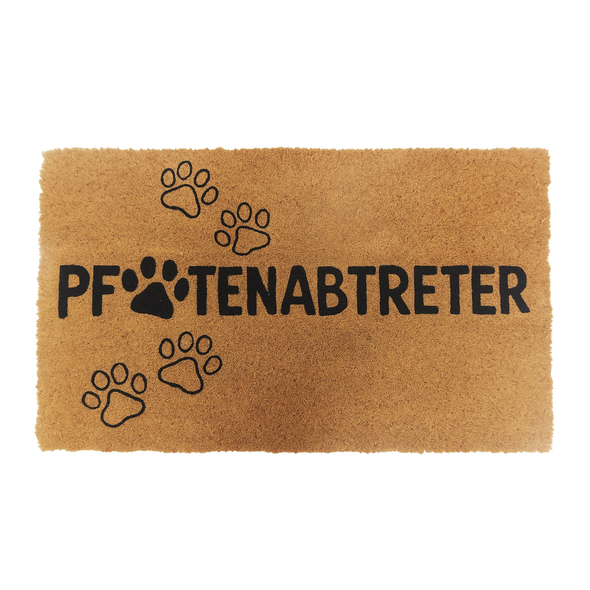 Kokos Fussmatte Tiere 60x40cm Hellbraun-Schwarz
