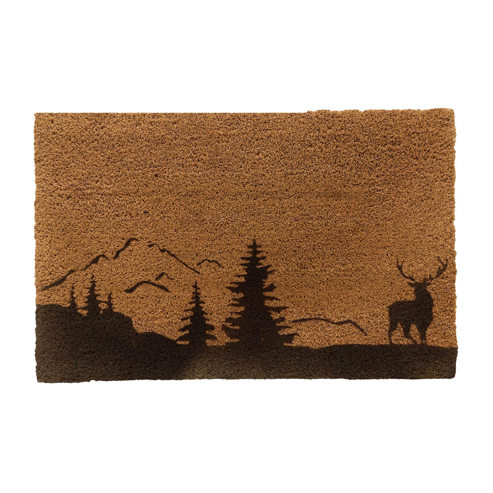 Kokos Fussmatte 80x50cm Hellbraun-Schwarz