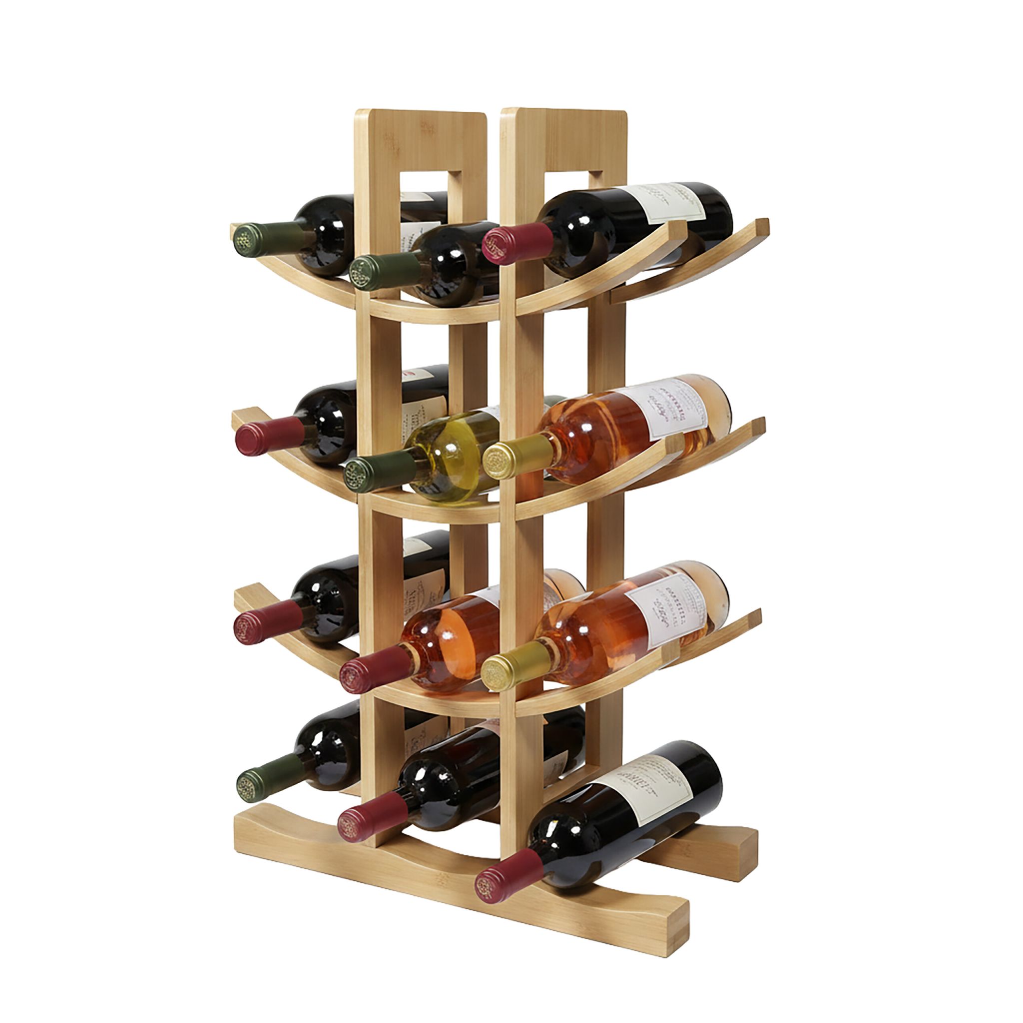 Weinregal Bambus für 12 Flaschen Hellbraun