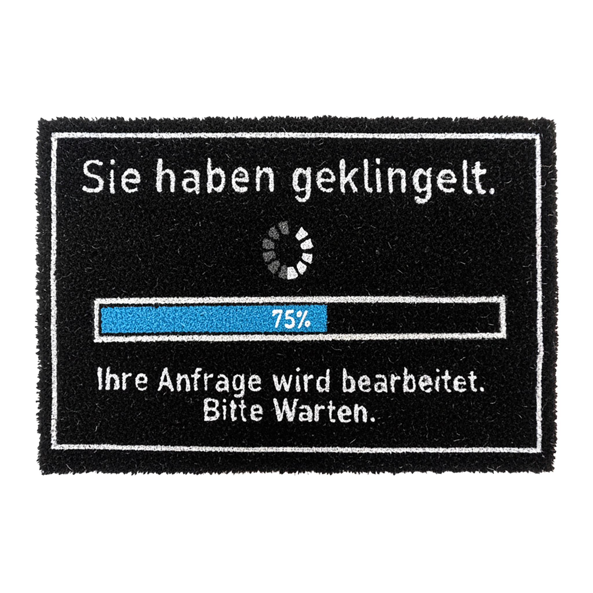 Kokos Fussmatte 60x40cm Weiss-Blau-Schwarz