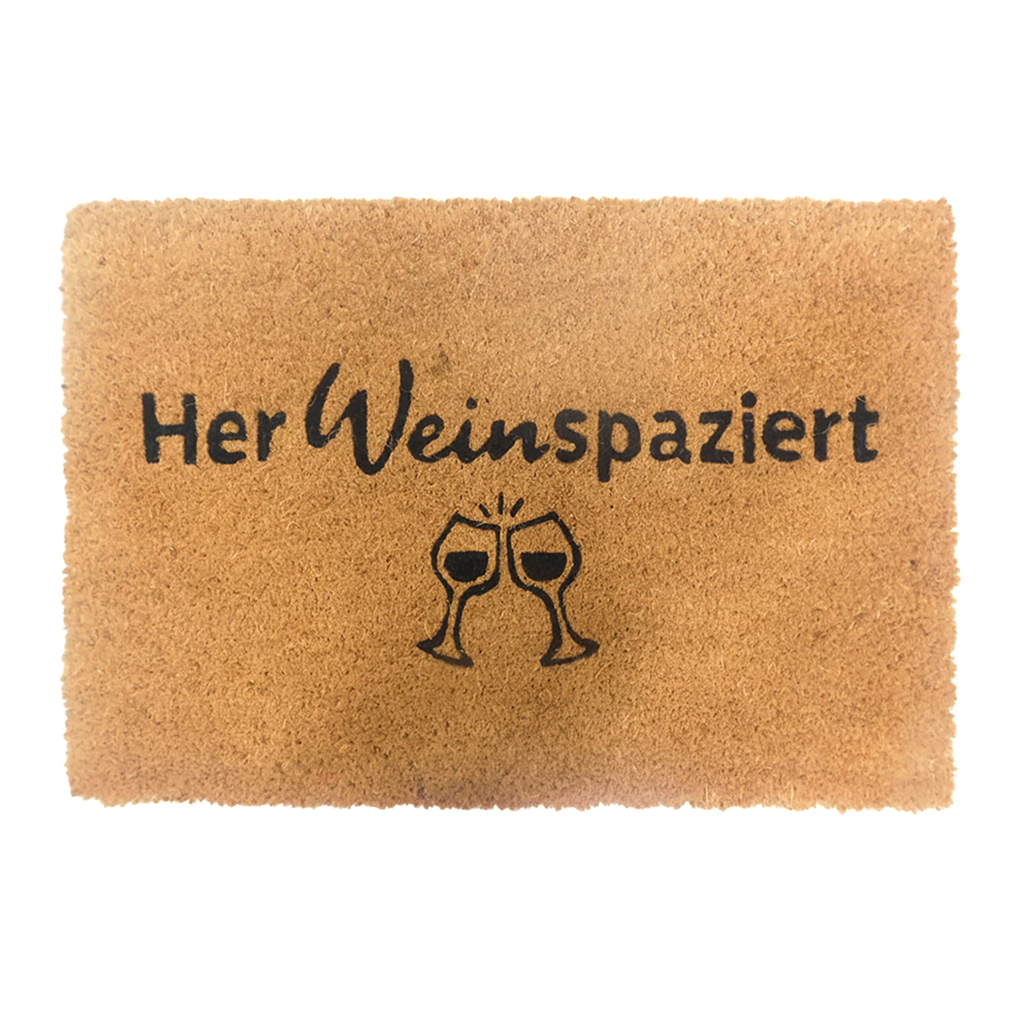 Kokos Fussmatte 60x40cm Weiss-Hellbraun-Schwarz
