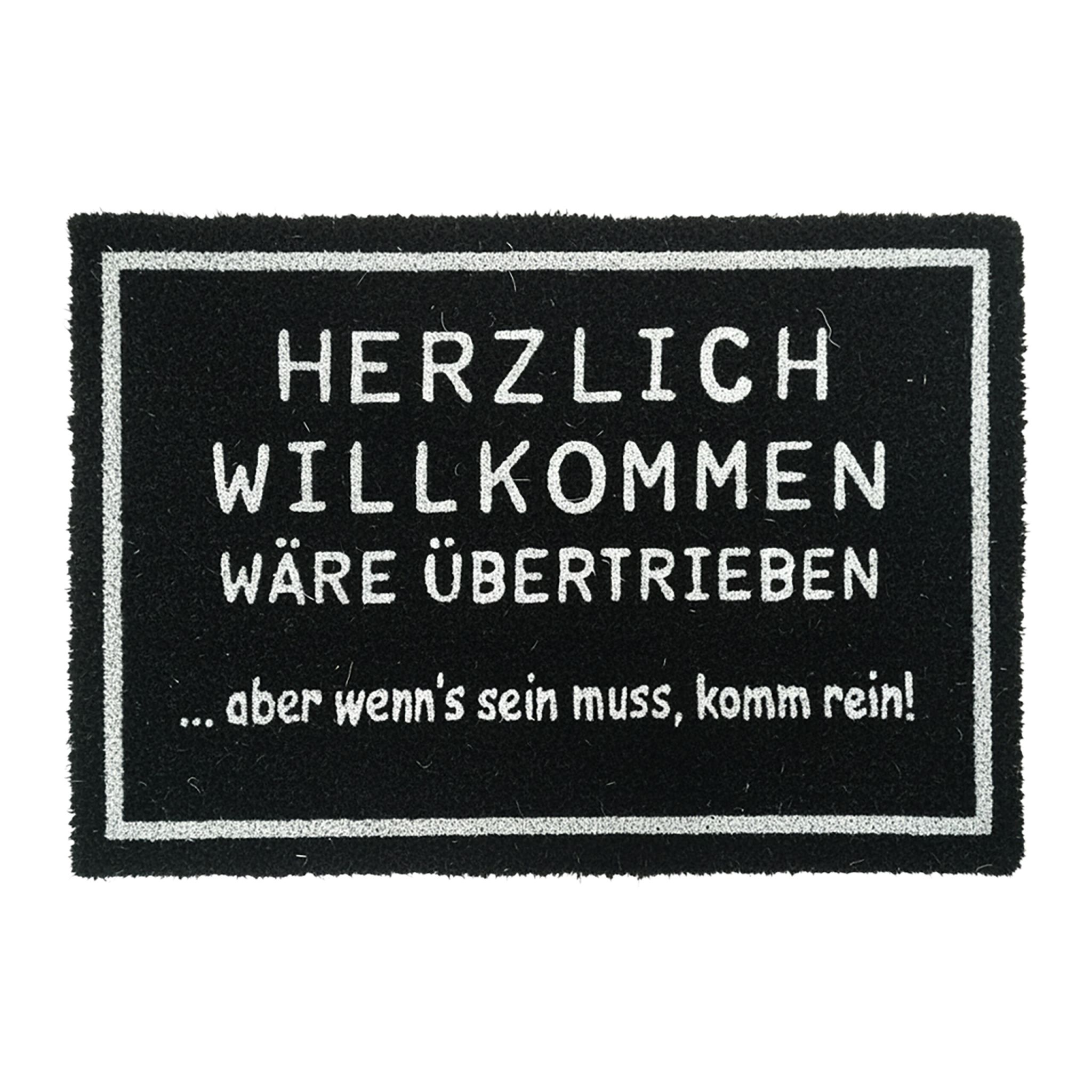 Kokos Fussmatte 60x40cm Weiss-Schwarz