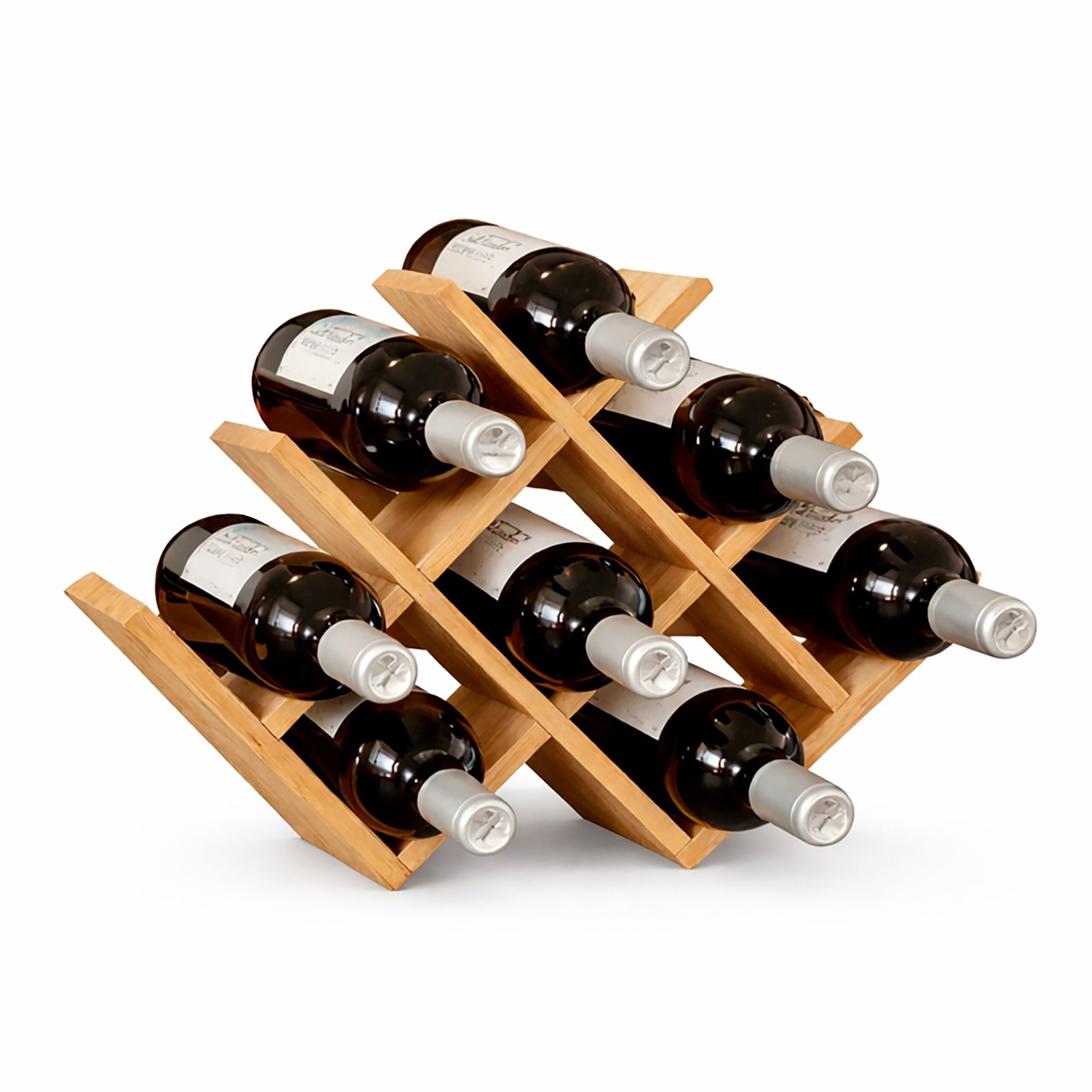 Weinregal Bambus für 8 Flaschen Hellbraun