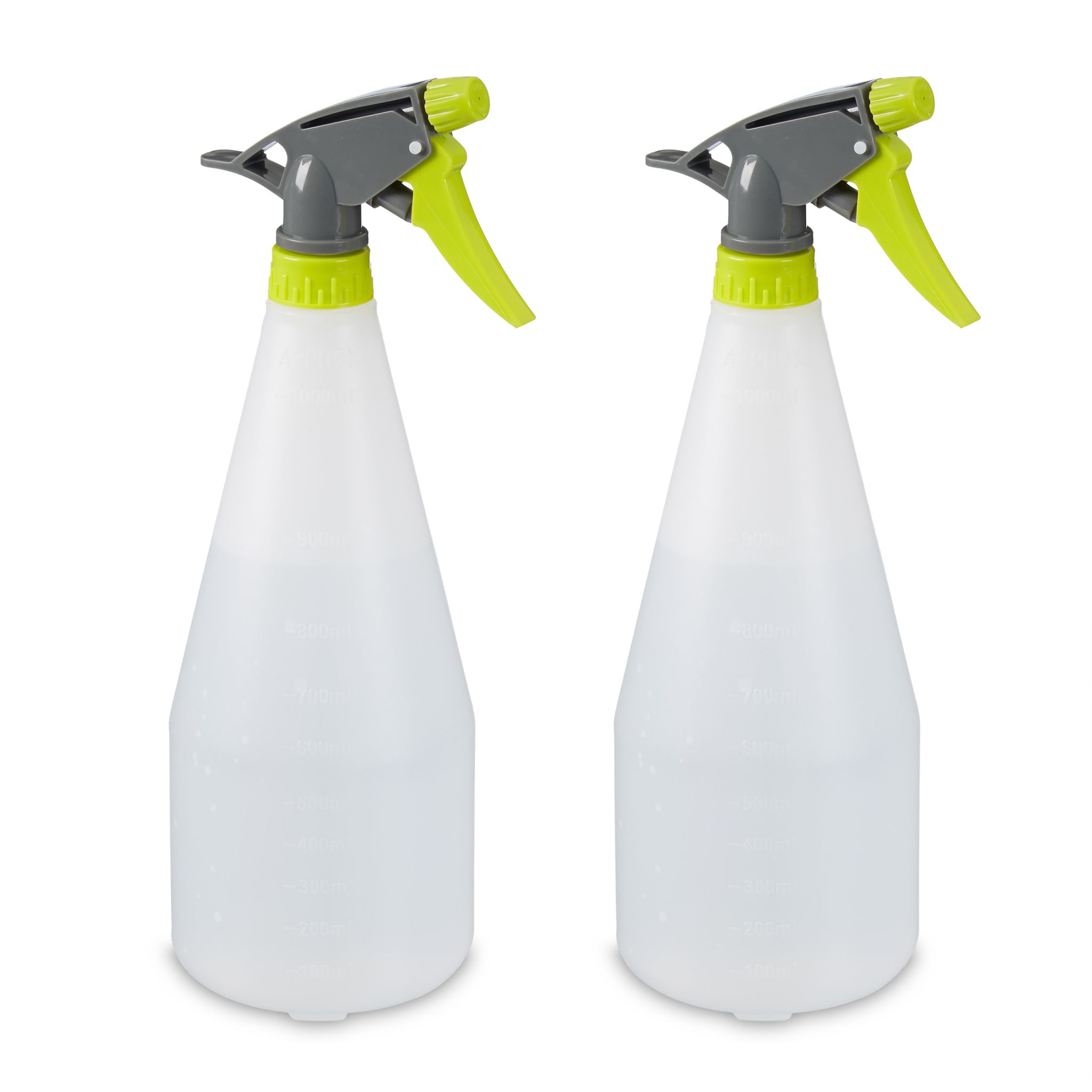 Sprühflasche 1 l 2er-Set Weiss-Grün-Grau