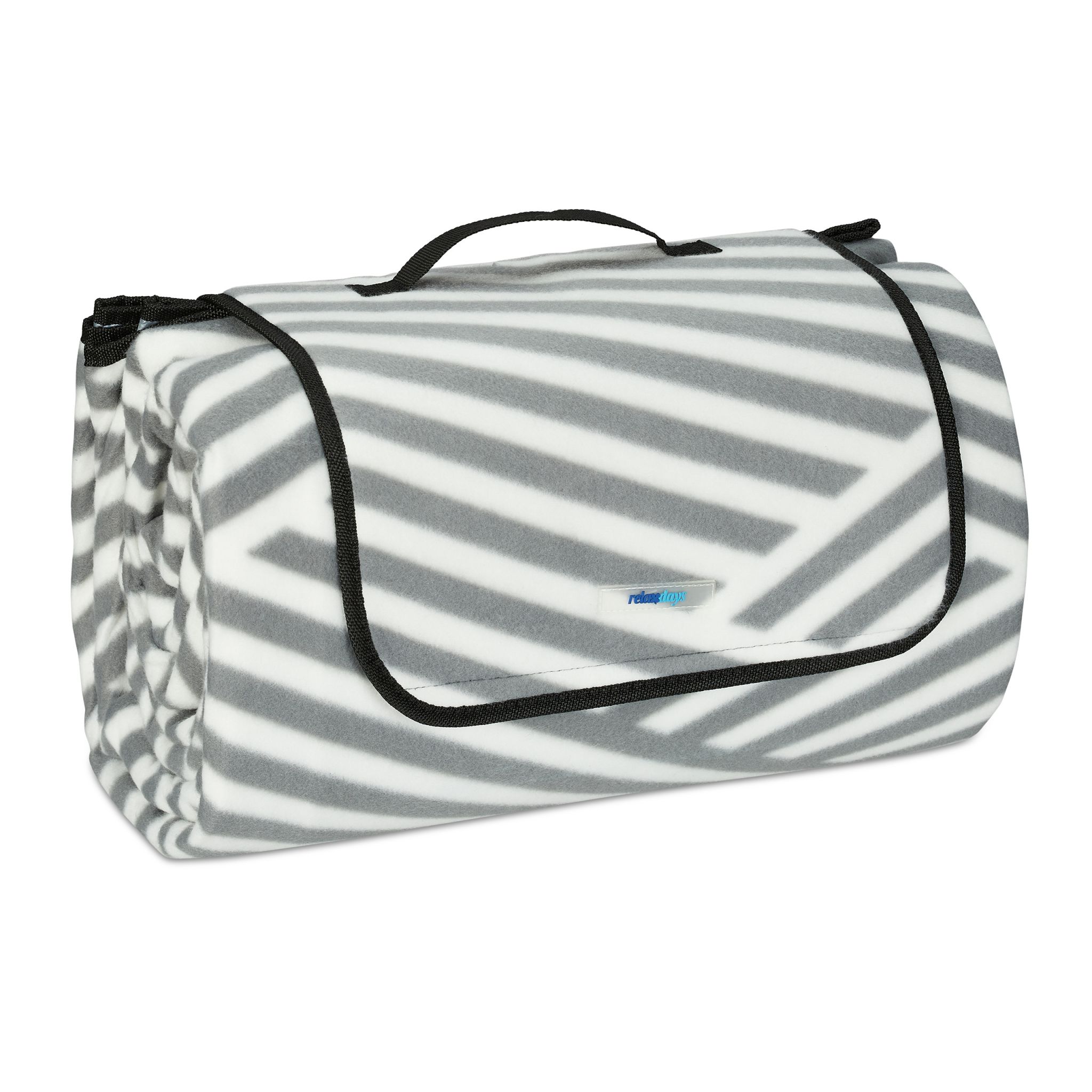 Picknickdecke XXL 200x300cm Weiss-Grau