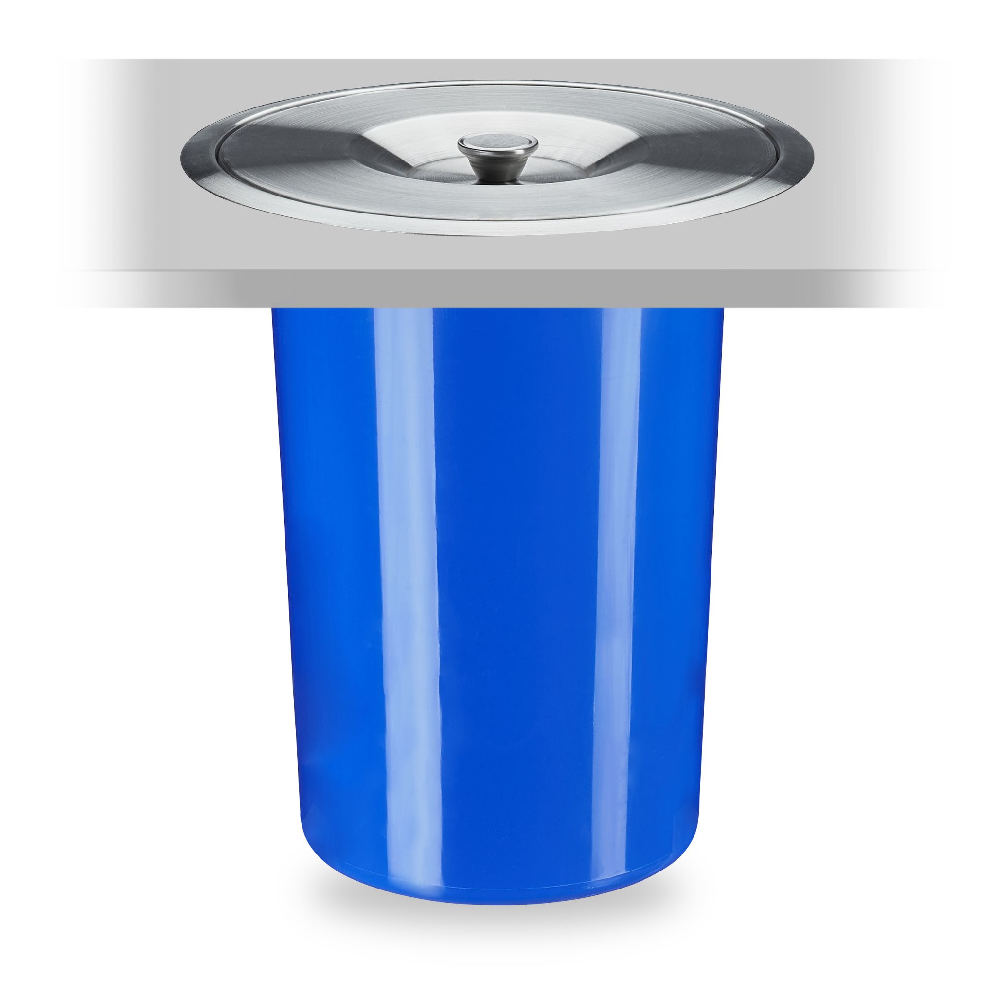 Mülleimer für Arbeitsplatte 8L Blau-Silber