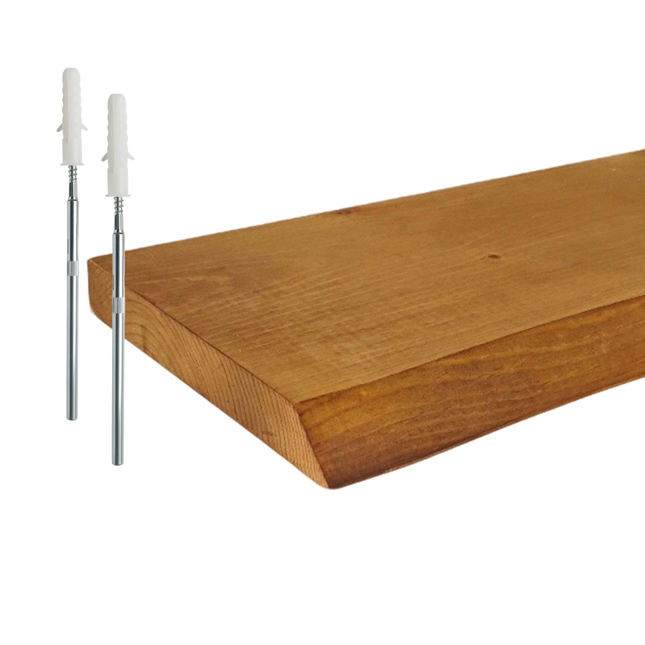 Wandregal Massivholz Baumkante Braun