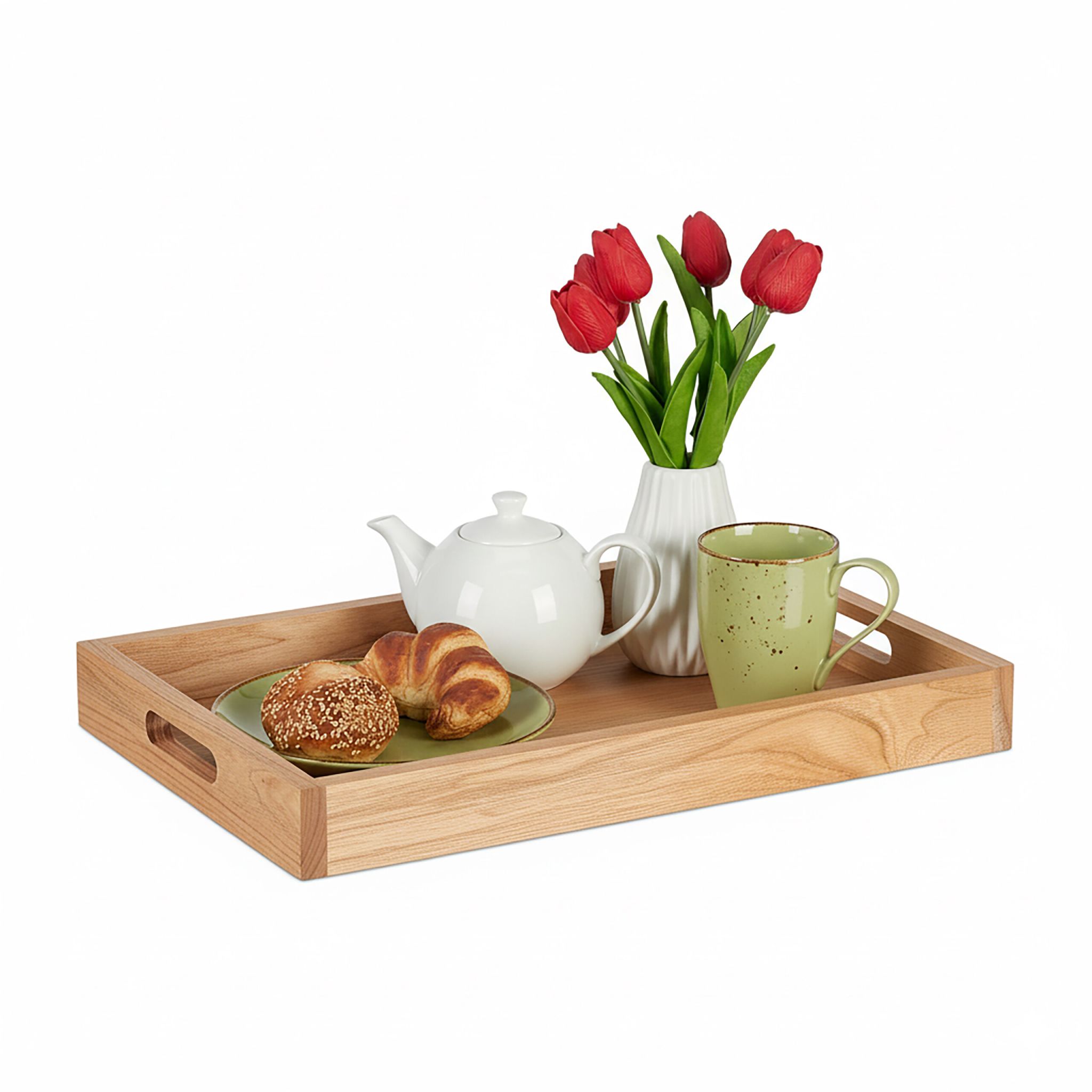 Serviertablett Walnussholz & MDF Hellbraun