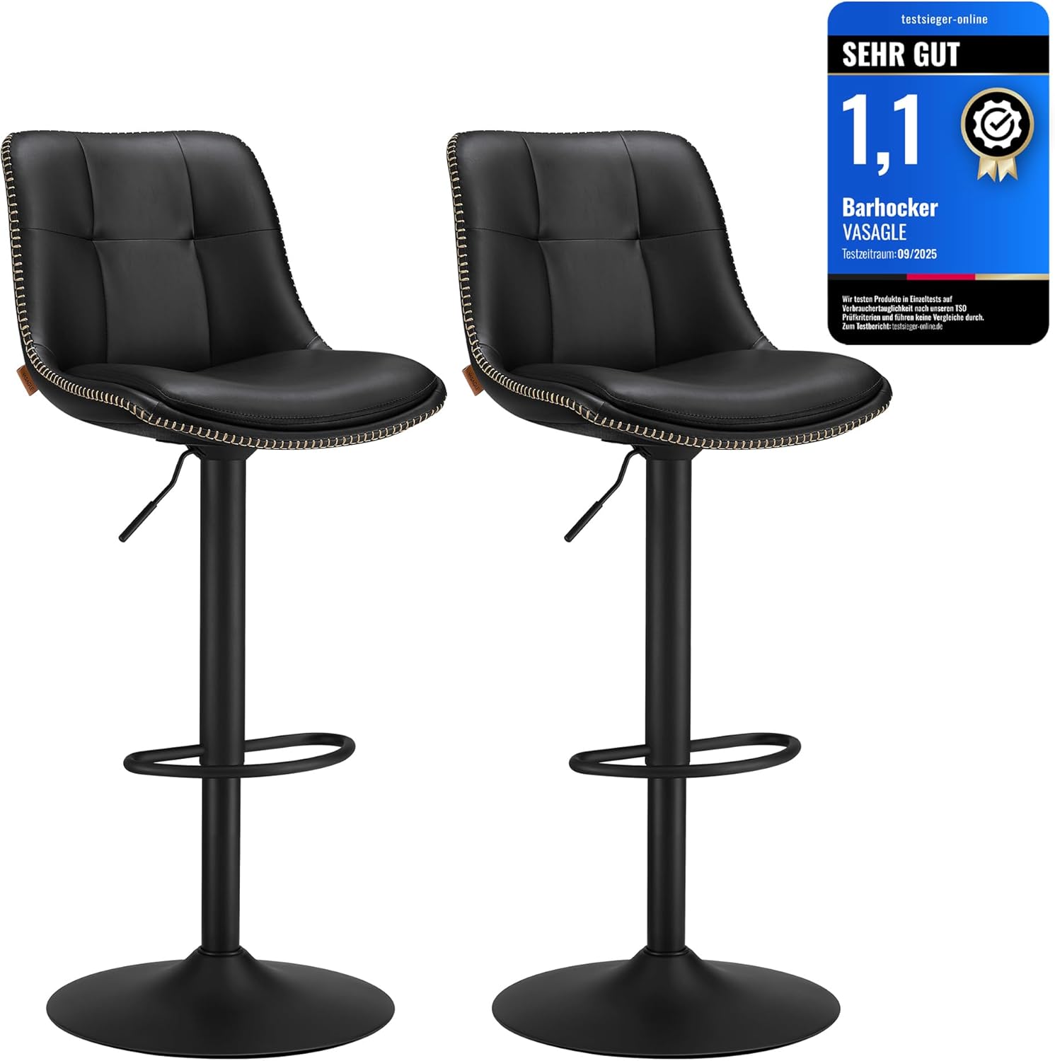 Barhocker höhenverstellbar drehbar schwarz PU