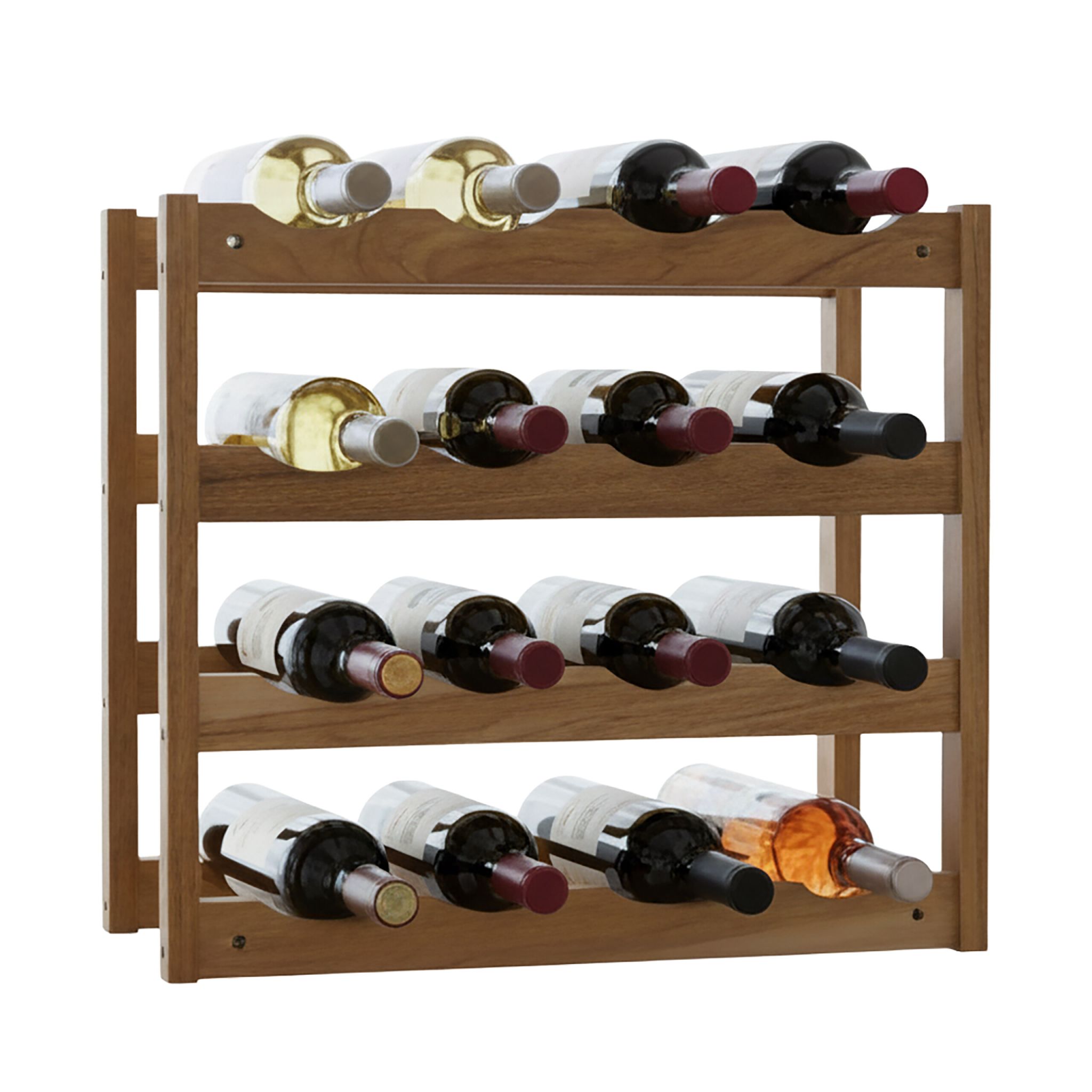 Weinregal Walnuss für 16 Flaschen Hellbraun