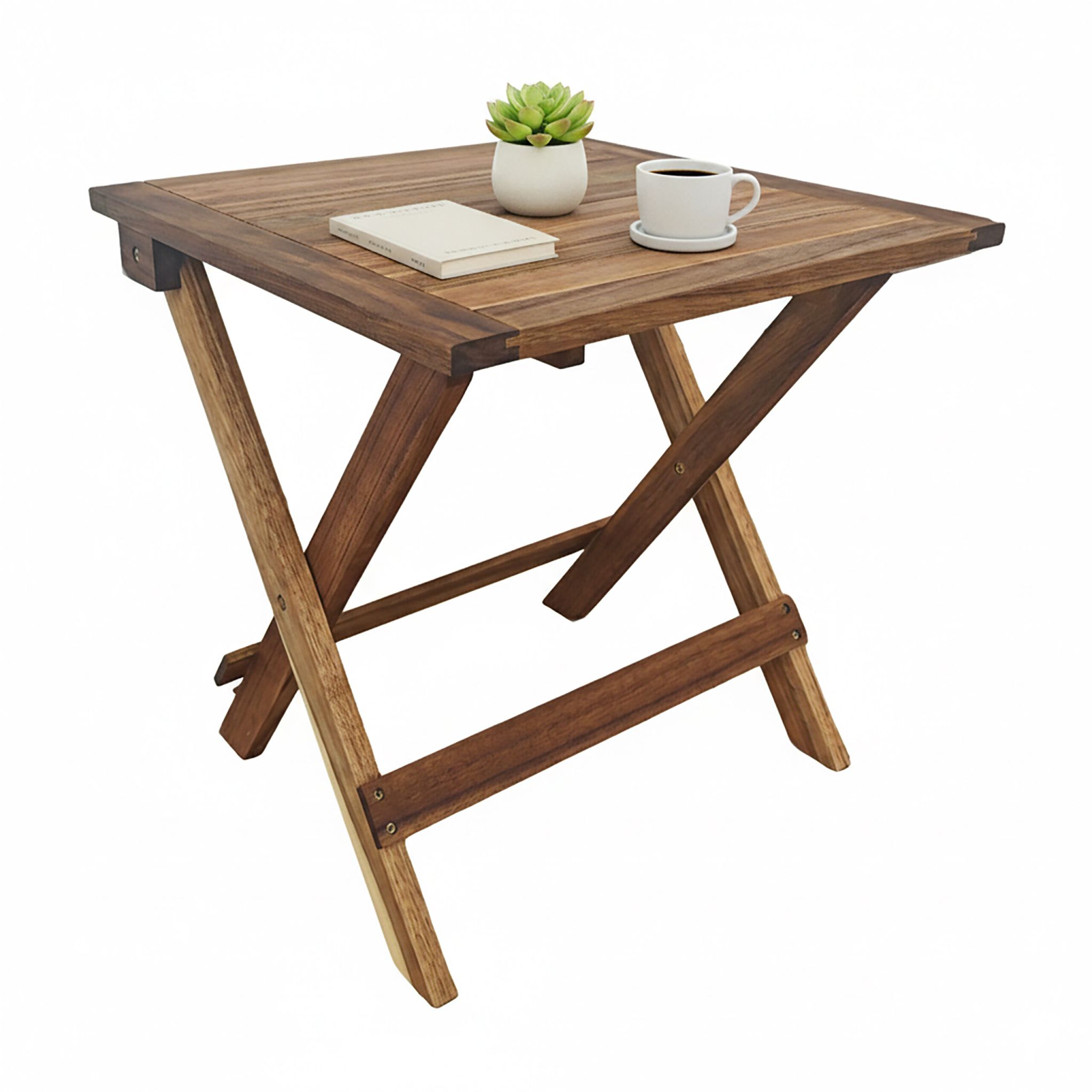 Quadratischer Klapptisch Akazienholz Dunkelbraun