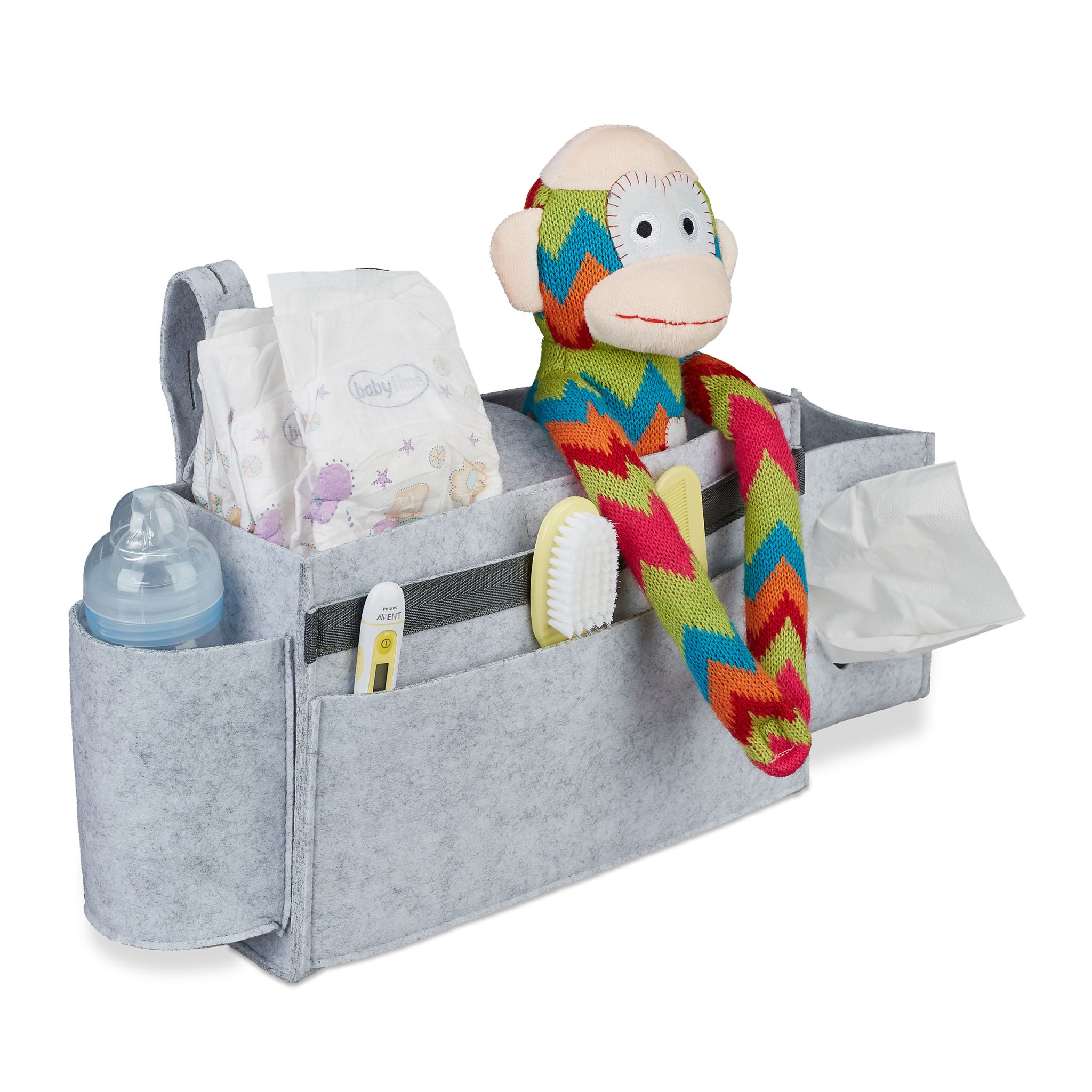 Betttasche für Hochbett Filz Grau